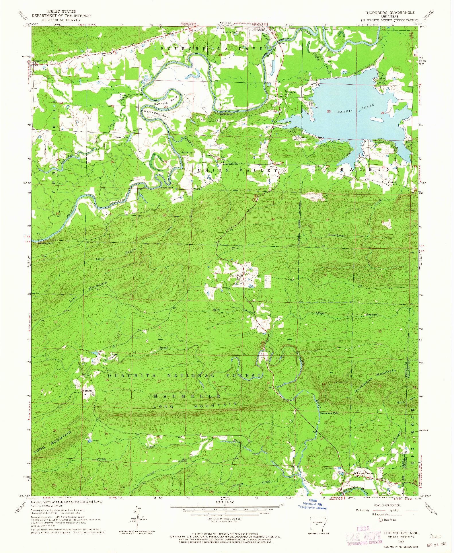 USGS 1:24000-SCALE QUADRANGLE FOR THORNBURG, AR 1963