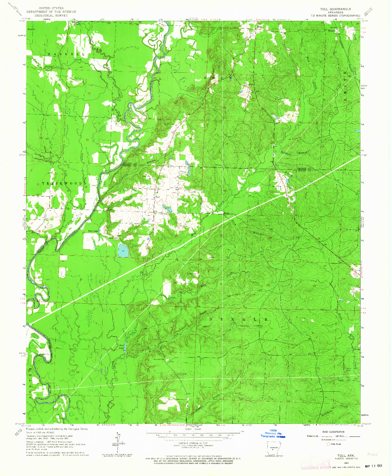 USGS 1:24000-SCALE QUADRANGLE FOR TULL, AR 1963