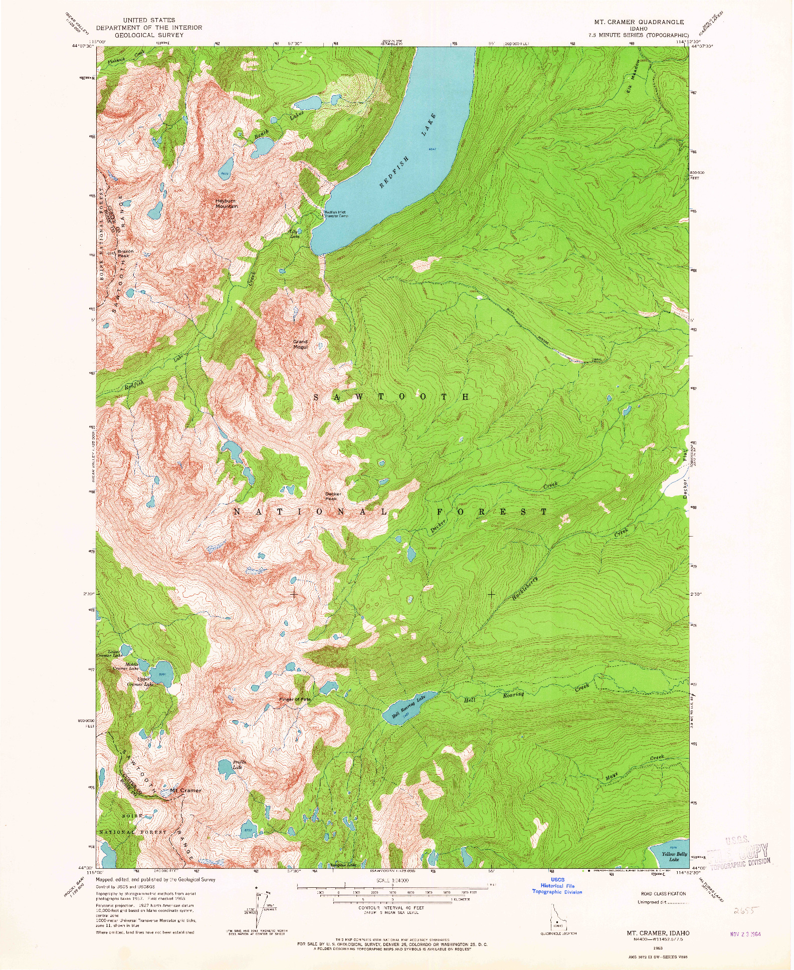 USGS 1:24000-SCALE QUADRANGLE FOR MT CRAMER, ID 1963