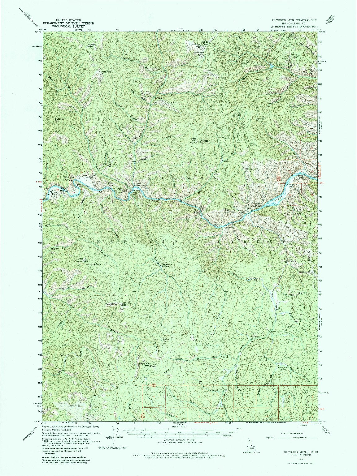 USGS 1:62500-SCALE QUADRANGLE FOR ULYSSES MTN, ID 1960