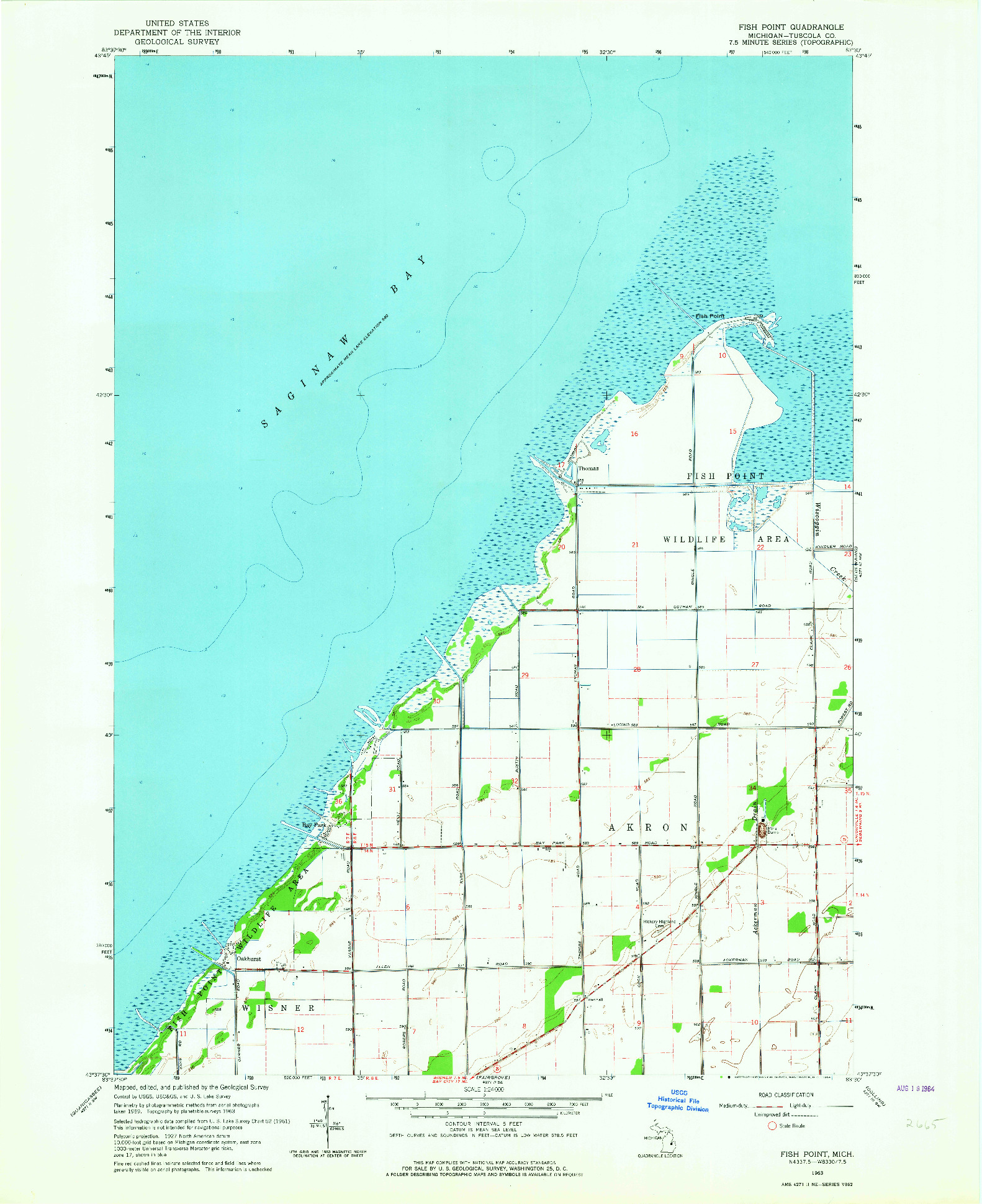 USGS 1:24000-SCALE QUADRANGLE FOR FISH POINT, MI 1963
