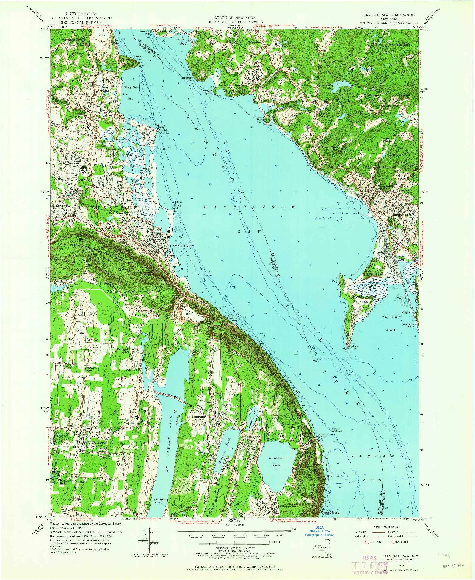 USGS 1:24000-SCALE QUADRANGLE FOR HAVERSTRAW, NY 1955