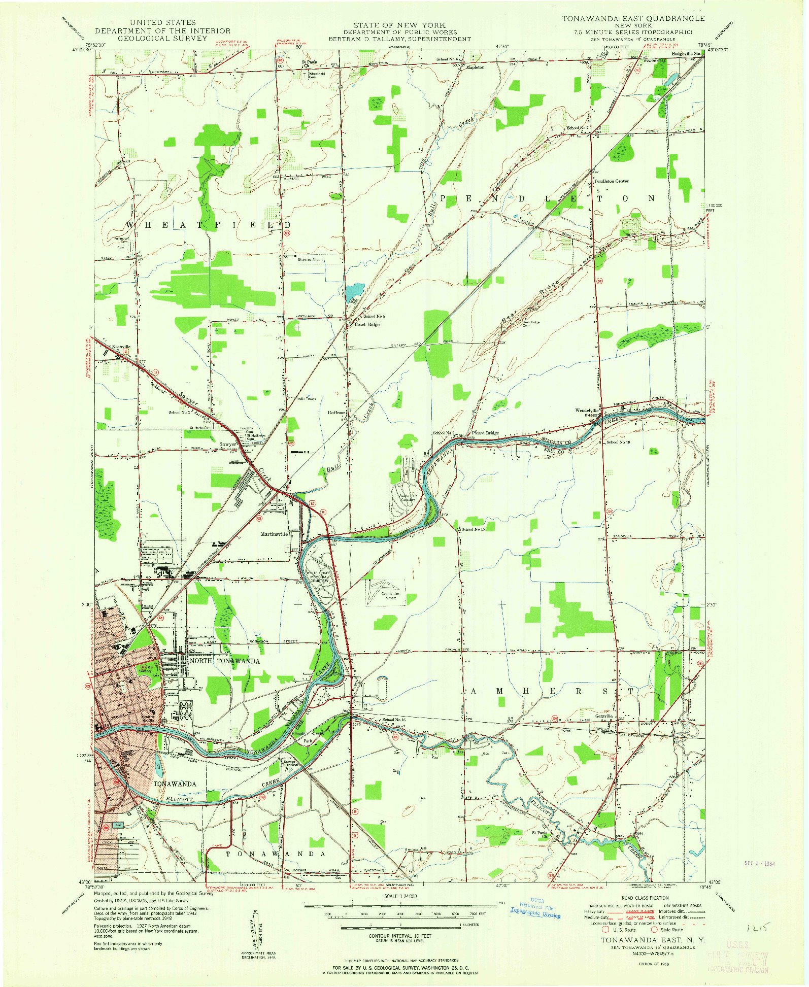 USGS 1:24000-SCALE QUADRANGLE FOR TONAWANDA EAST, NY 1950