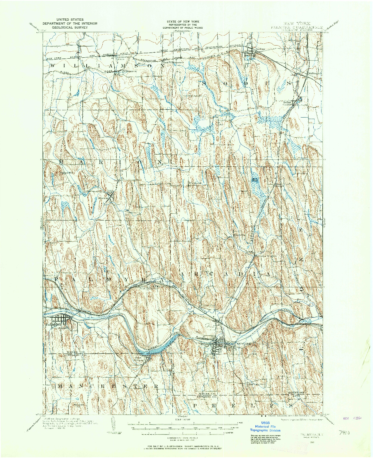 USGS 1:62500-SCALE QUADRANGLE FOR PALMYRA, NY 1899