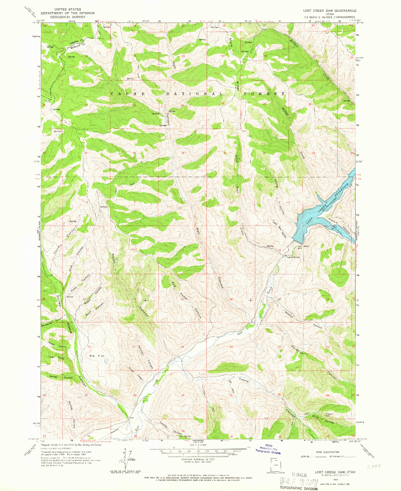 USGS 1:24000-SCALE QUADRANGLE FOR LOST CREEK DAM, UT 1964
