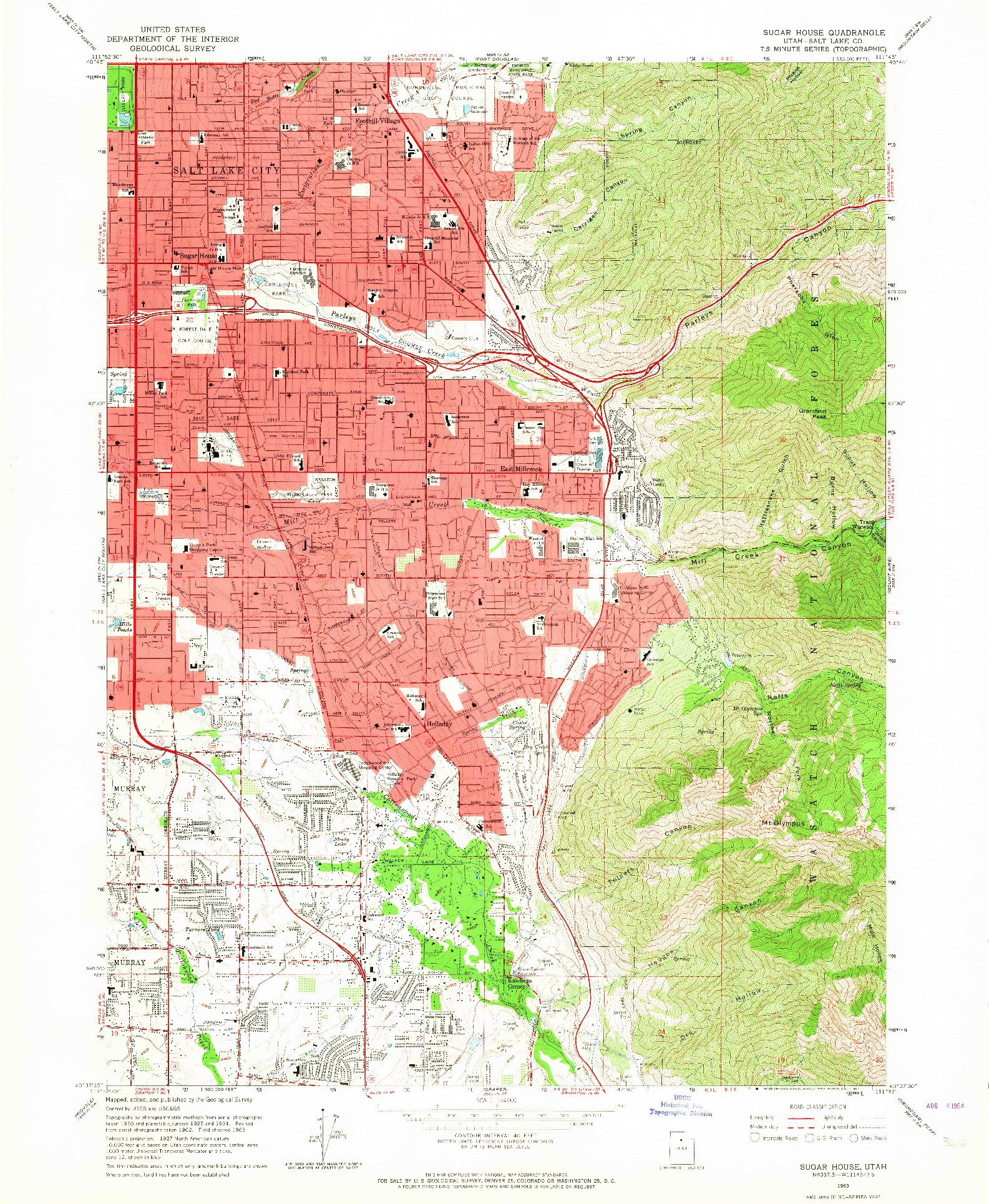 USGS 1:24000-SCALE QUADRANGLE FOR SUGAR HOUSE, UT 1963