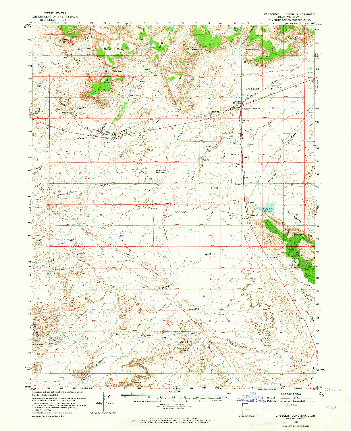 USGS 1:62500-SCALE QUADRANGLE FOR CRESCENT JUNCTION, UT 1958