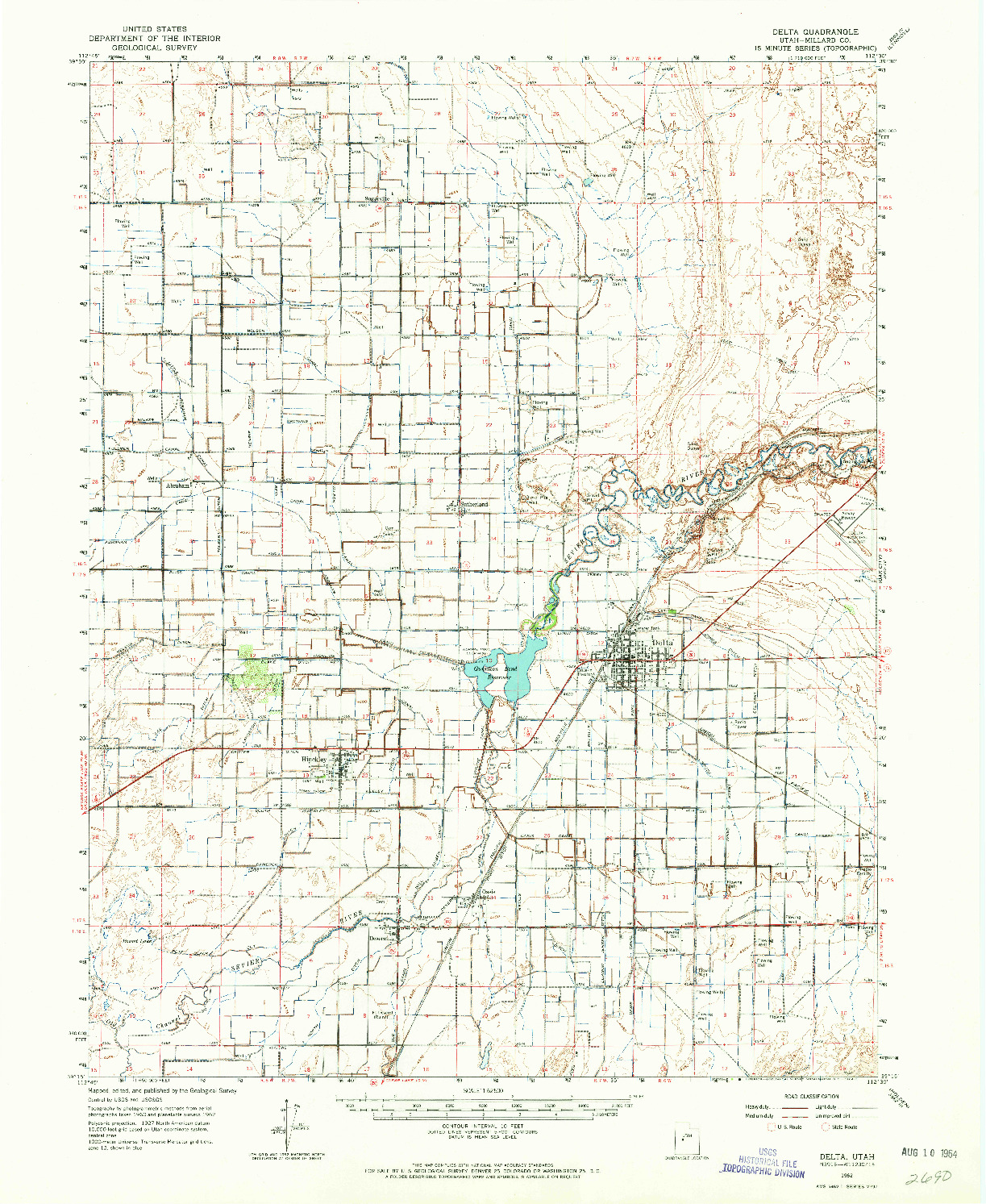 USGS 1:62500-SCALE QUADRANGLE FOR DELTA, UT 1962
