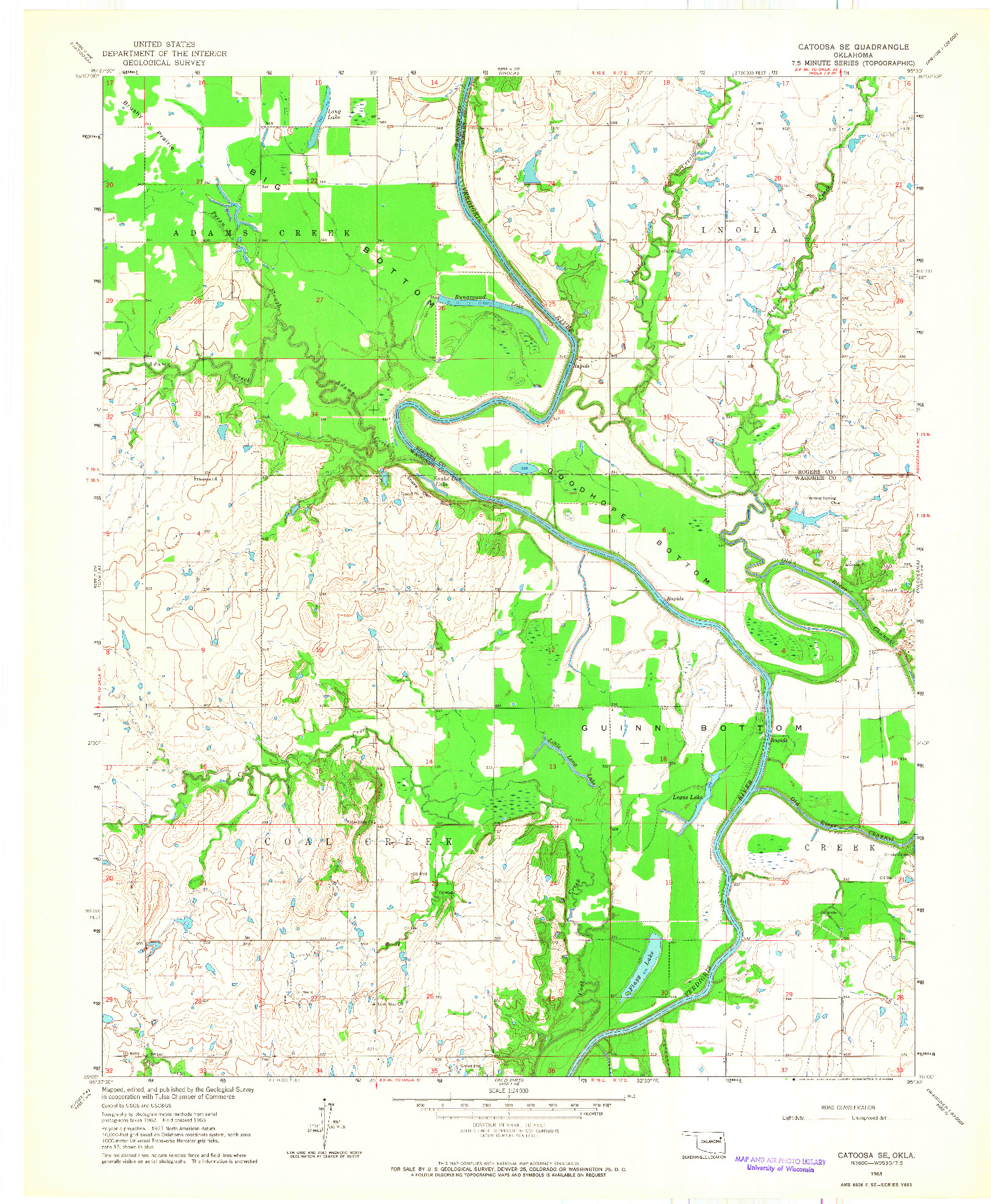 USGS 1:24000-SCALE QUADRANGLE FOR CATOOSA SE, OK 1963