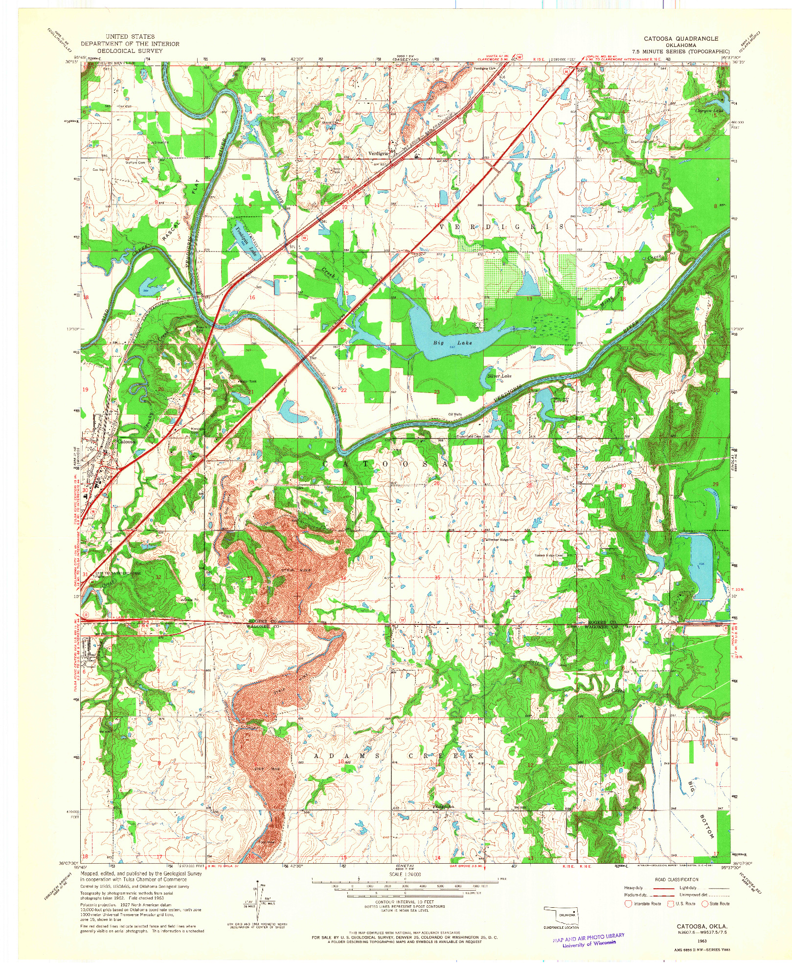 USGS 1:24000-SCALE QUADRANGLE FOR CATOOSA, OK 1963