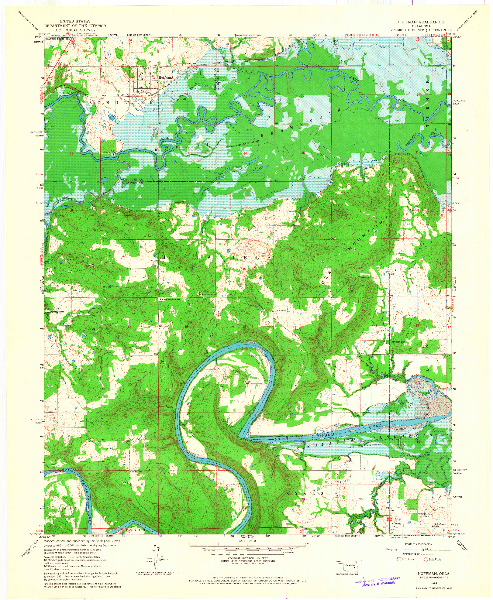 USGS 1:24000-SCALE QUADRANGLE FOR HOFFMAN, OK 1962