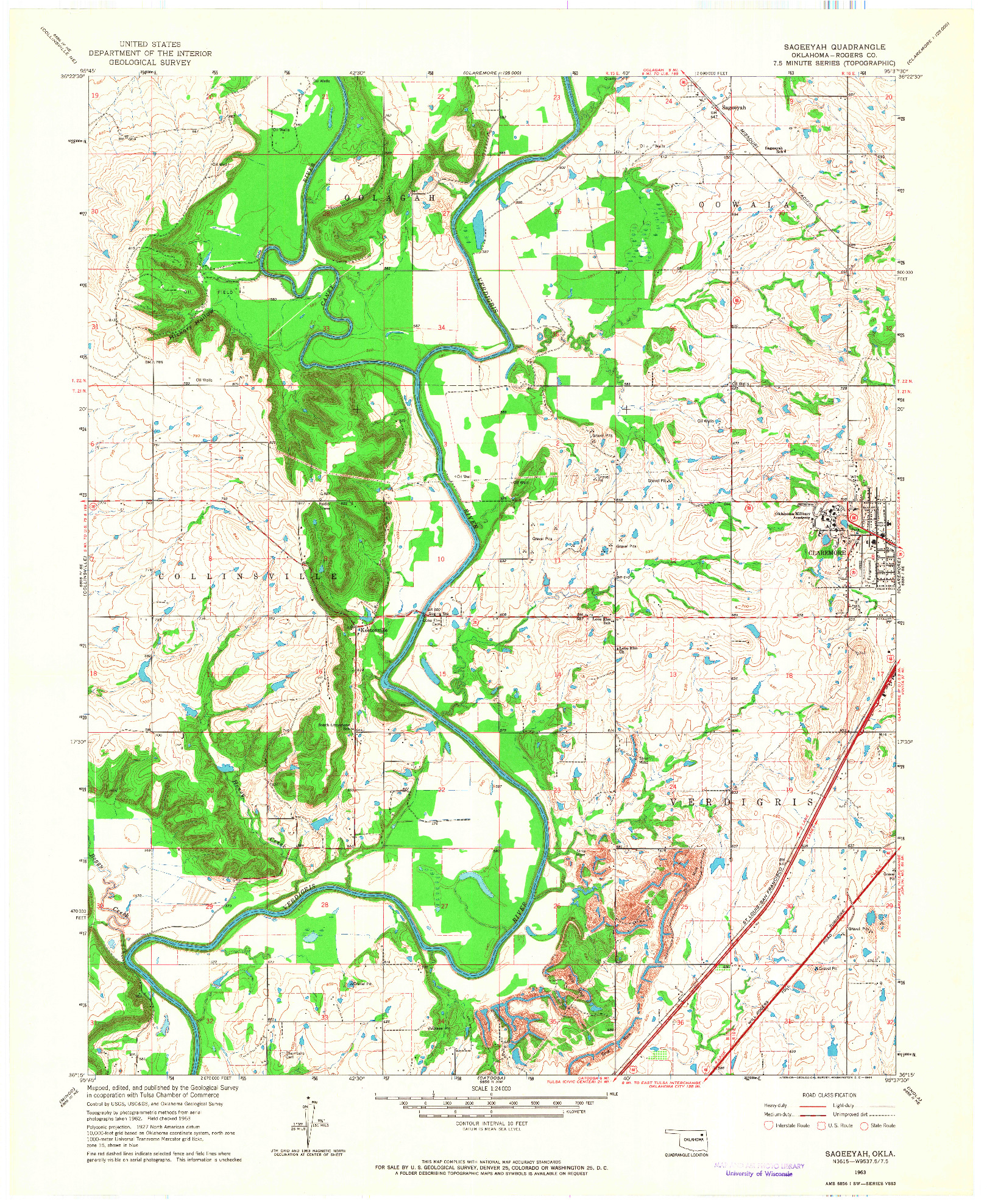 USGS 1:24000-SCALE QUADRANGLE FOR SAGEEYAH, OK 1963