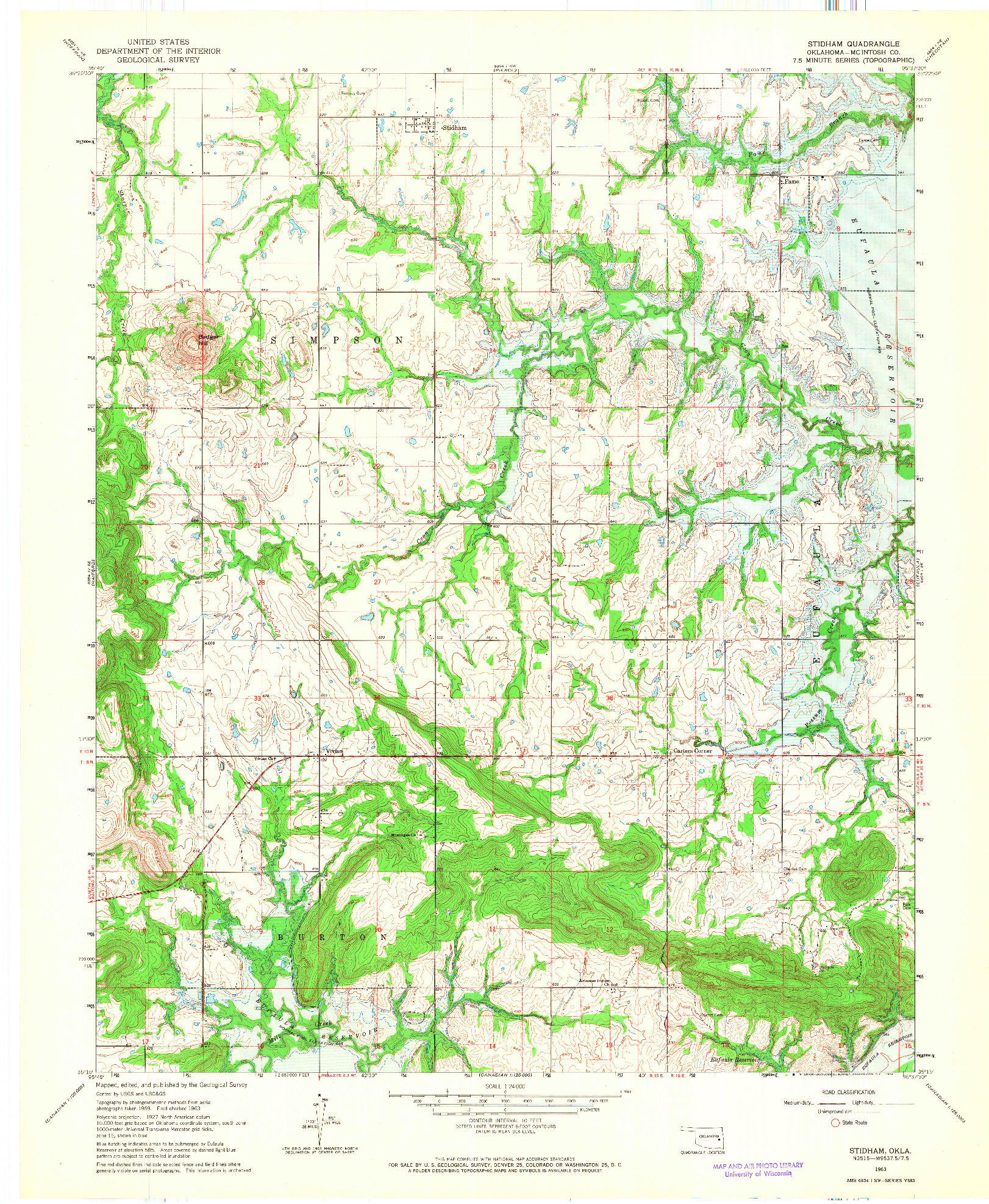 USGS 1:24000-SCALE QUADRANGLE FOR STIDHAM, OK 1963