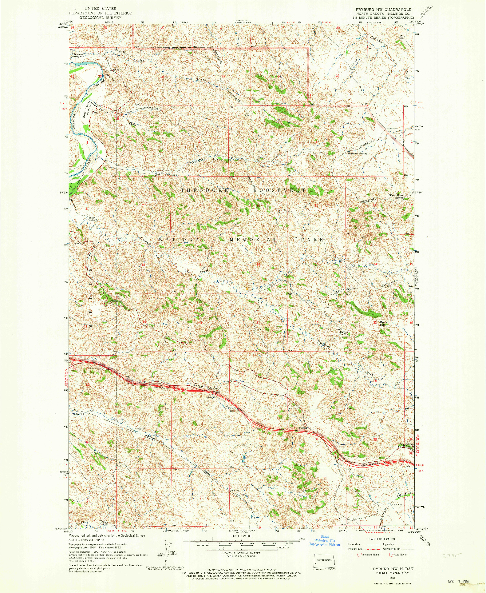 USGS 1:24000-SCALE QUADRANGLE FOR FRYBURG NW, ND 1962