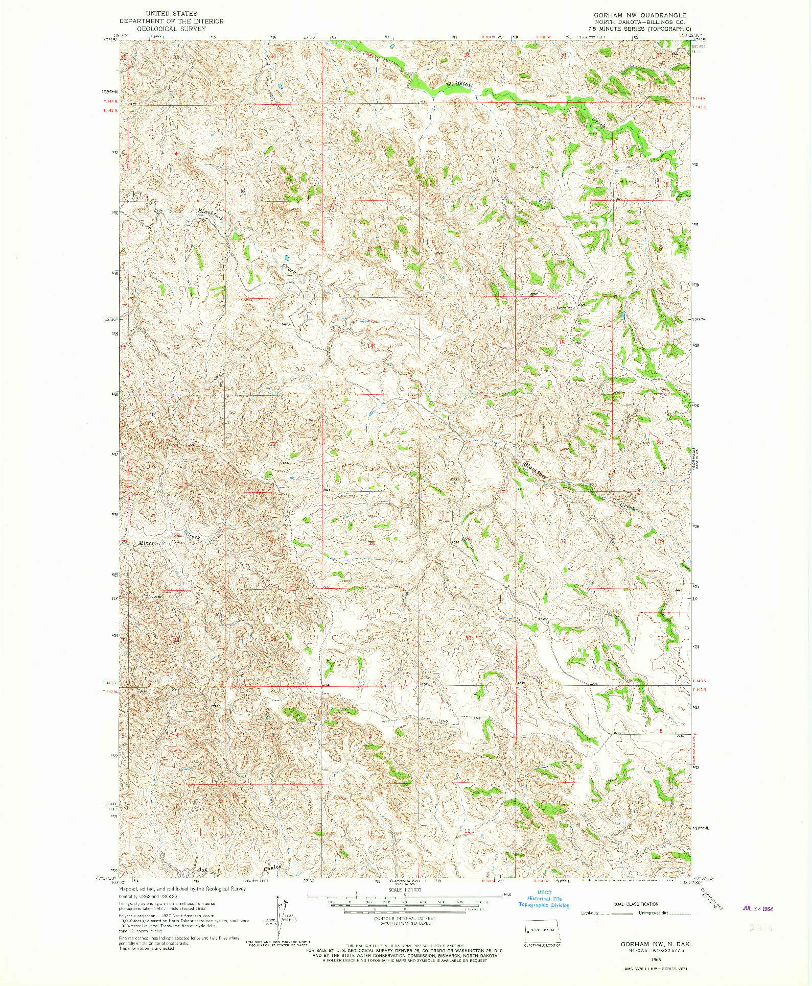 USGS 1:24000-SCALE QUADRANGLE FOR GORHAM NW, ND 1963