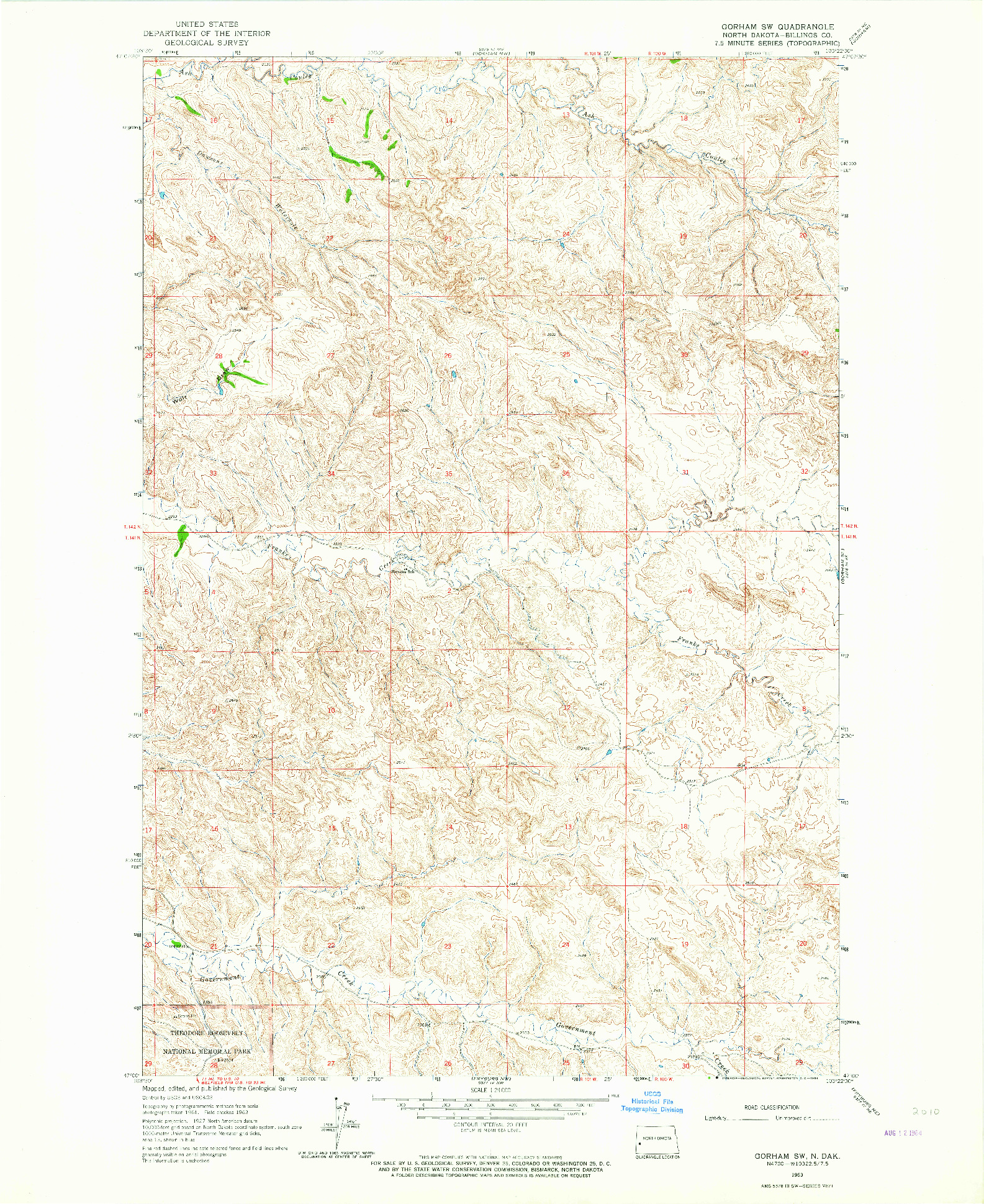 USGS 1:24000-SCALE QUADRANGLE FOR GORHAM SW, ND 1963