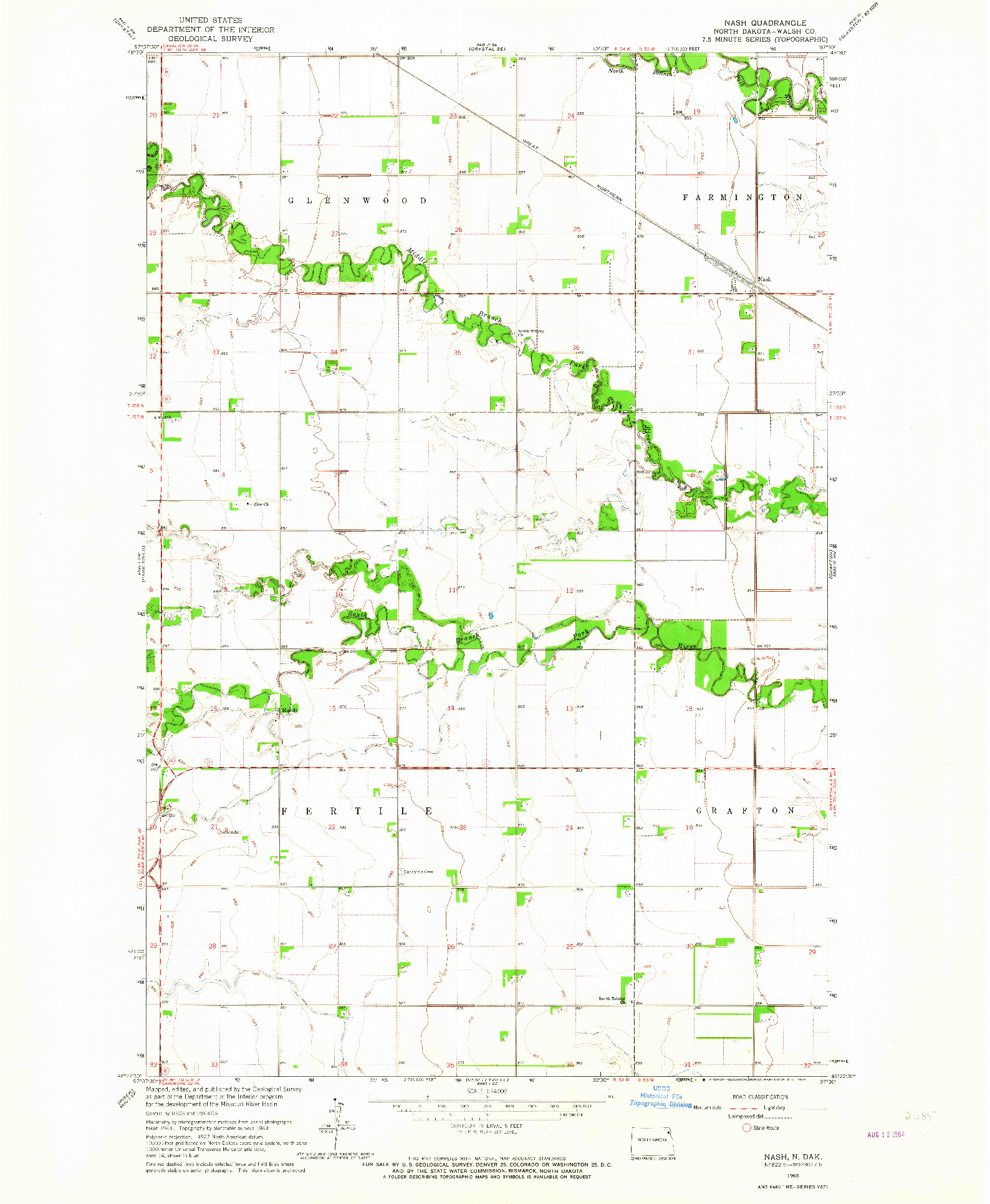 USGS 1:24000-SCALE QUADRANGLE FOR NASH, ND 1963