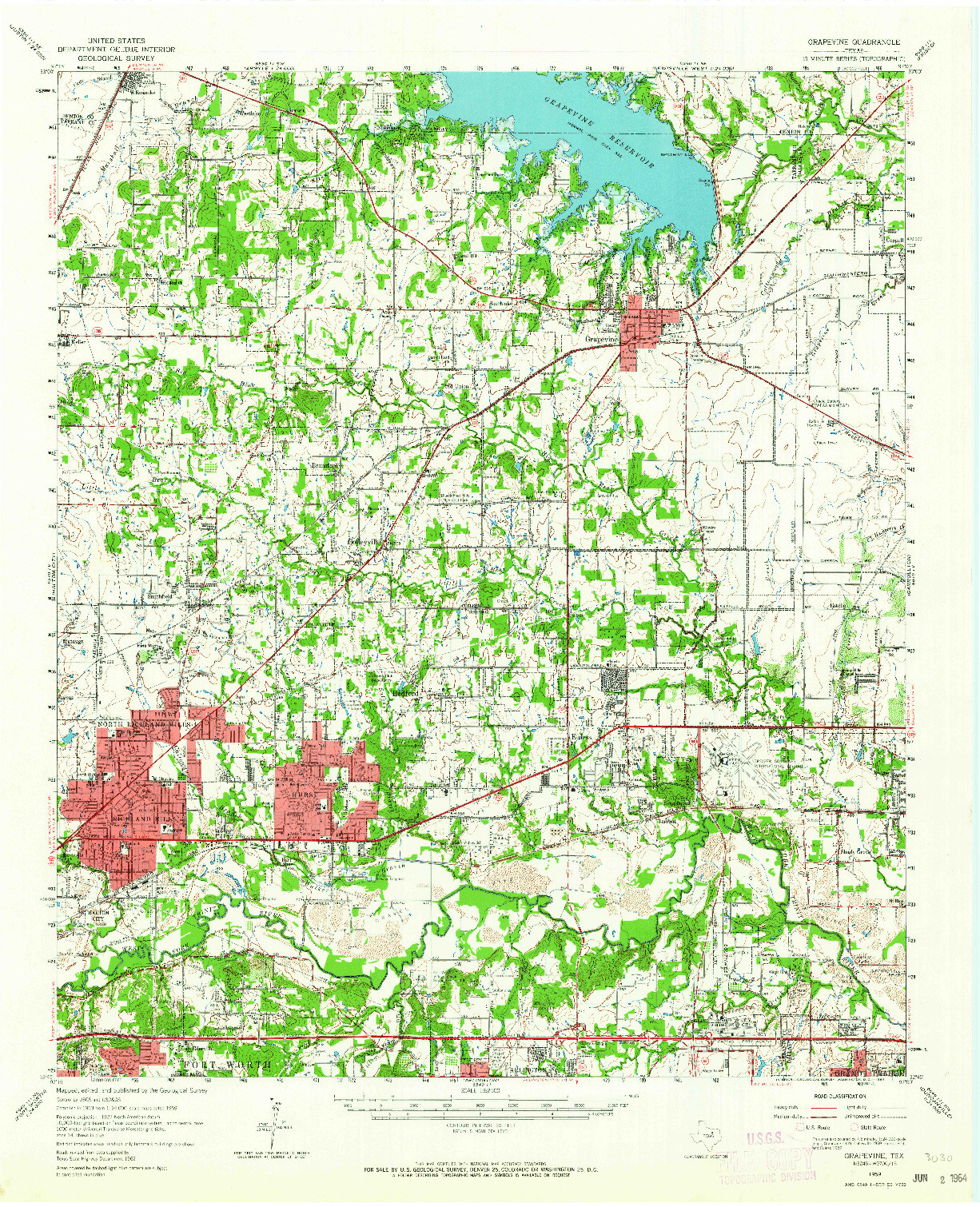 USGS 1:62500-SCALE QUADRANGLE FOR GRAPEVINE, TX 1959