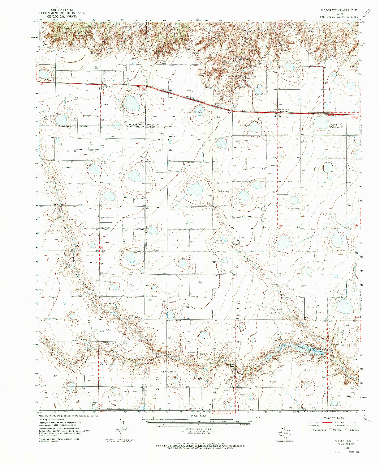 USGS 1:62500-SCALE QUADRANGLE FOR WILDORADO, TX 1962