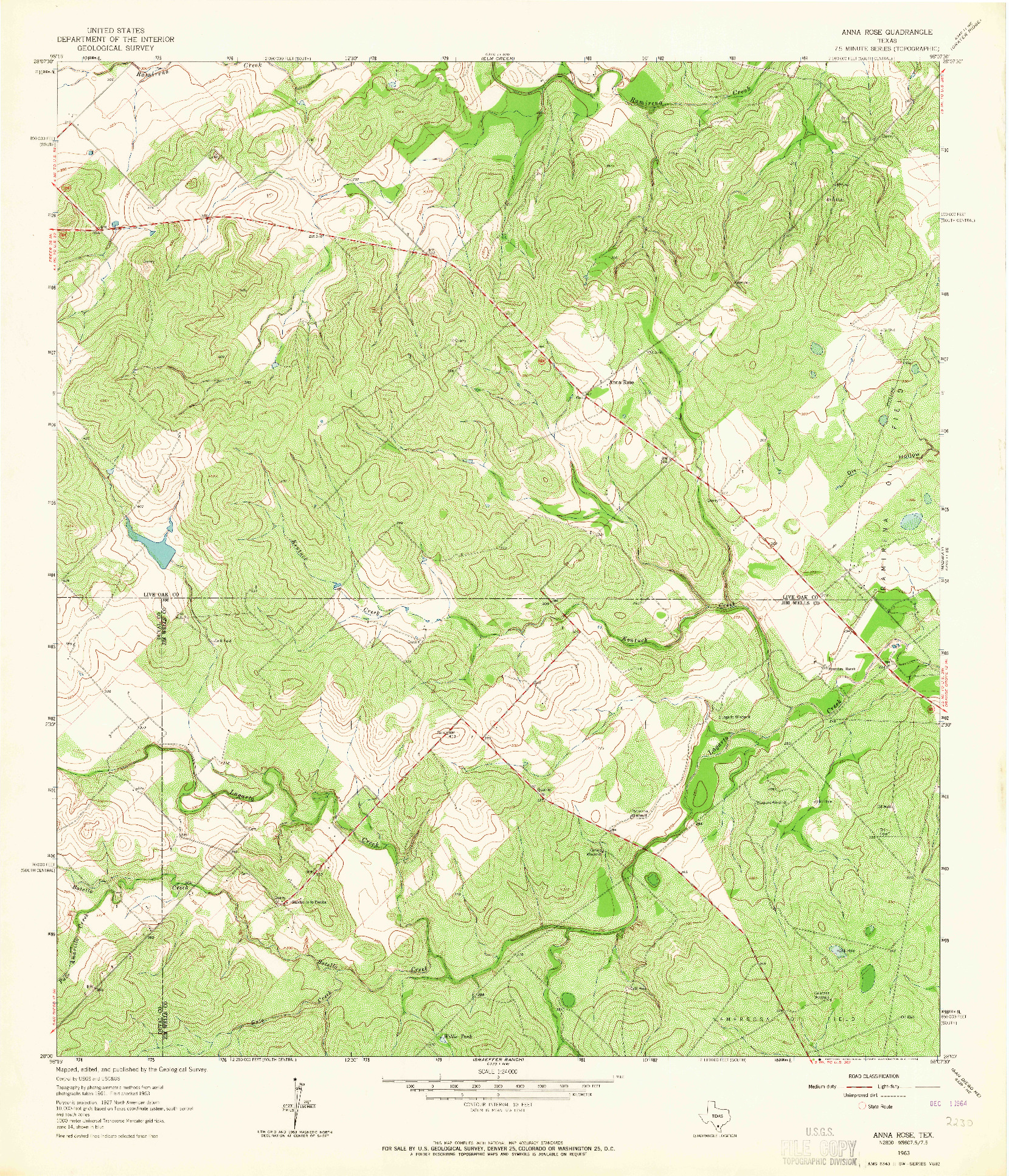 USGS 1:24000-SCALE QUADRANGLE FOR ANNA ROSE, TX 1963