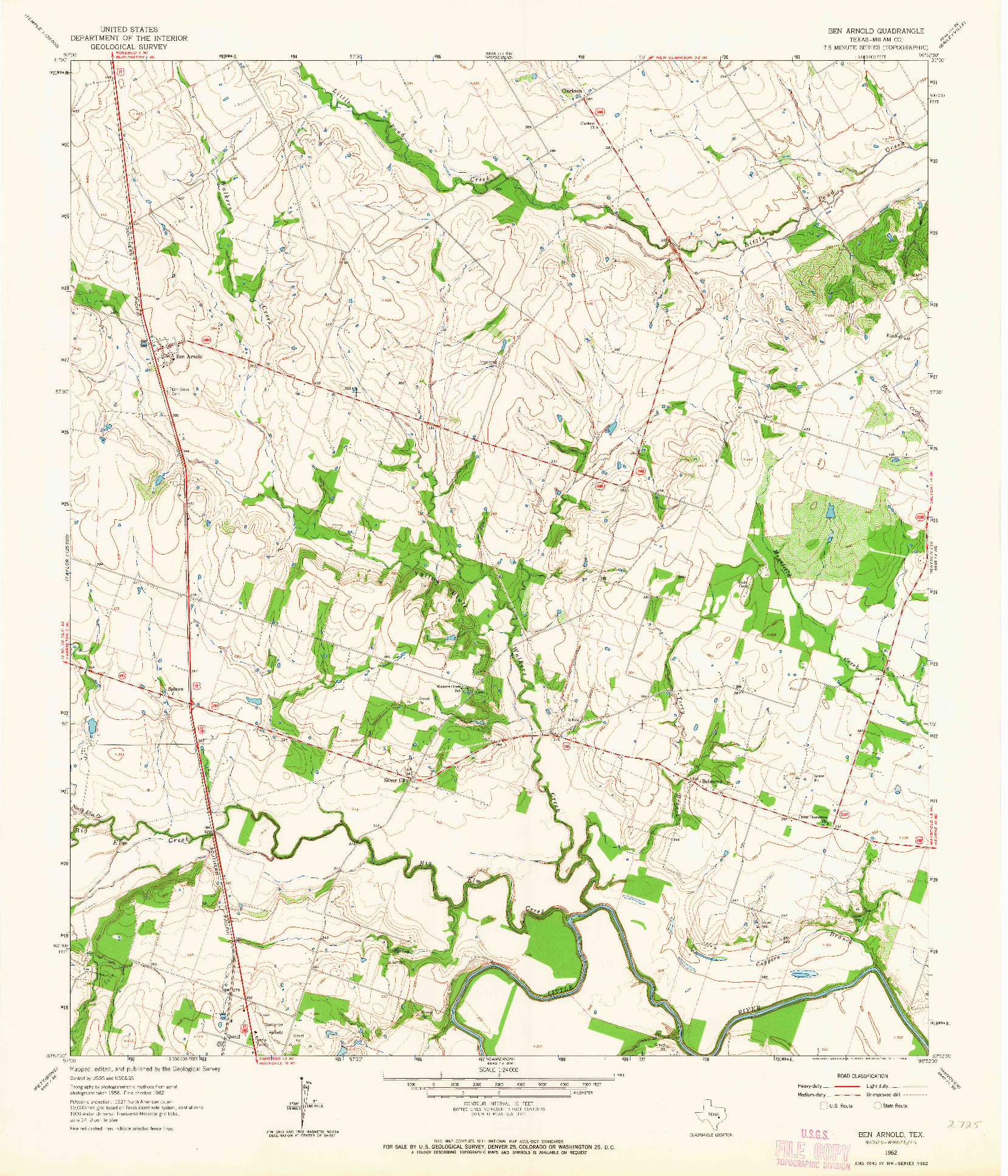 USGS 1:24000-SCALE QUADRANGLE FOR BEN ARNOLD, TX 1962