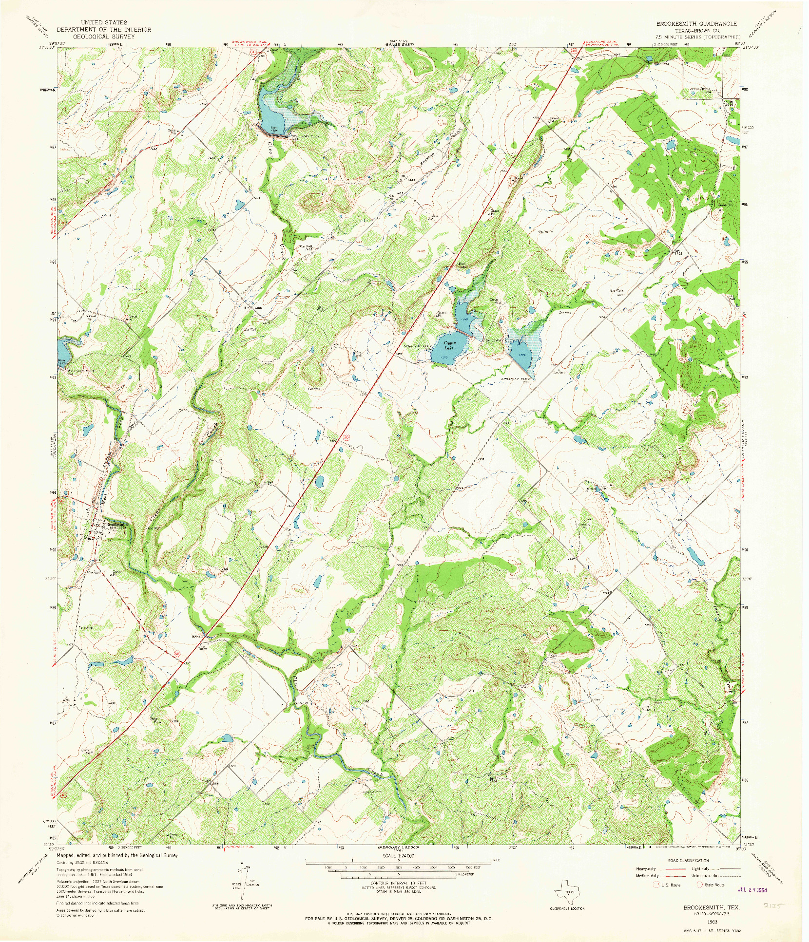 USGS 1:24000-SCALE QUADRANGLE FOR BROOKSMITH, TX 1963
