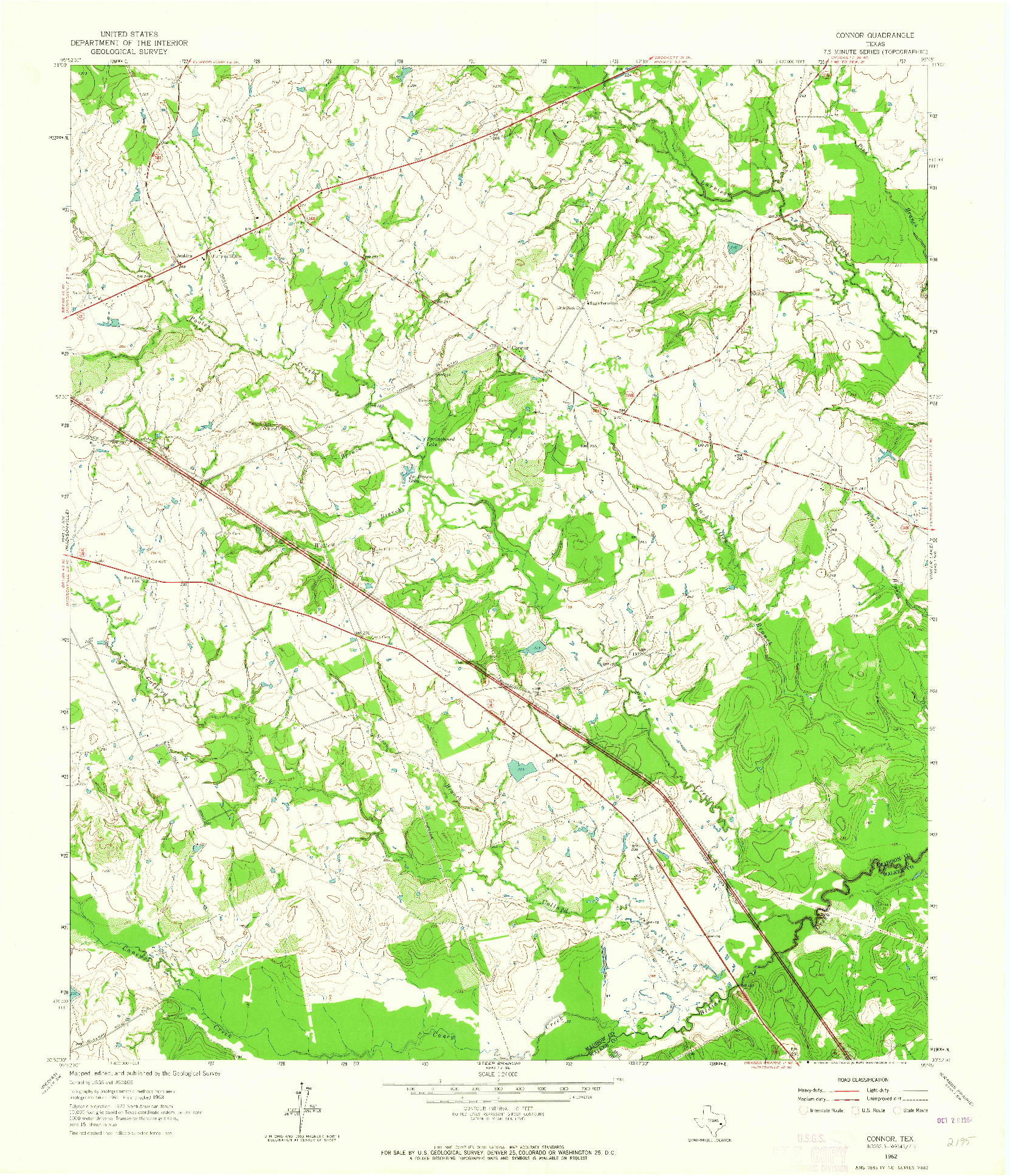 USGS 1:24000-SCALE QUADRANGLE FOR CONNOR, TX 1962
