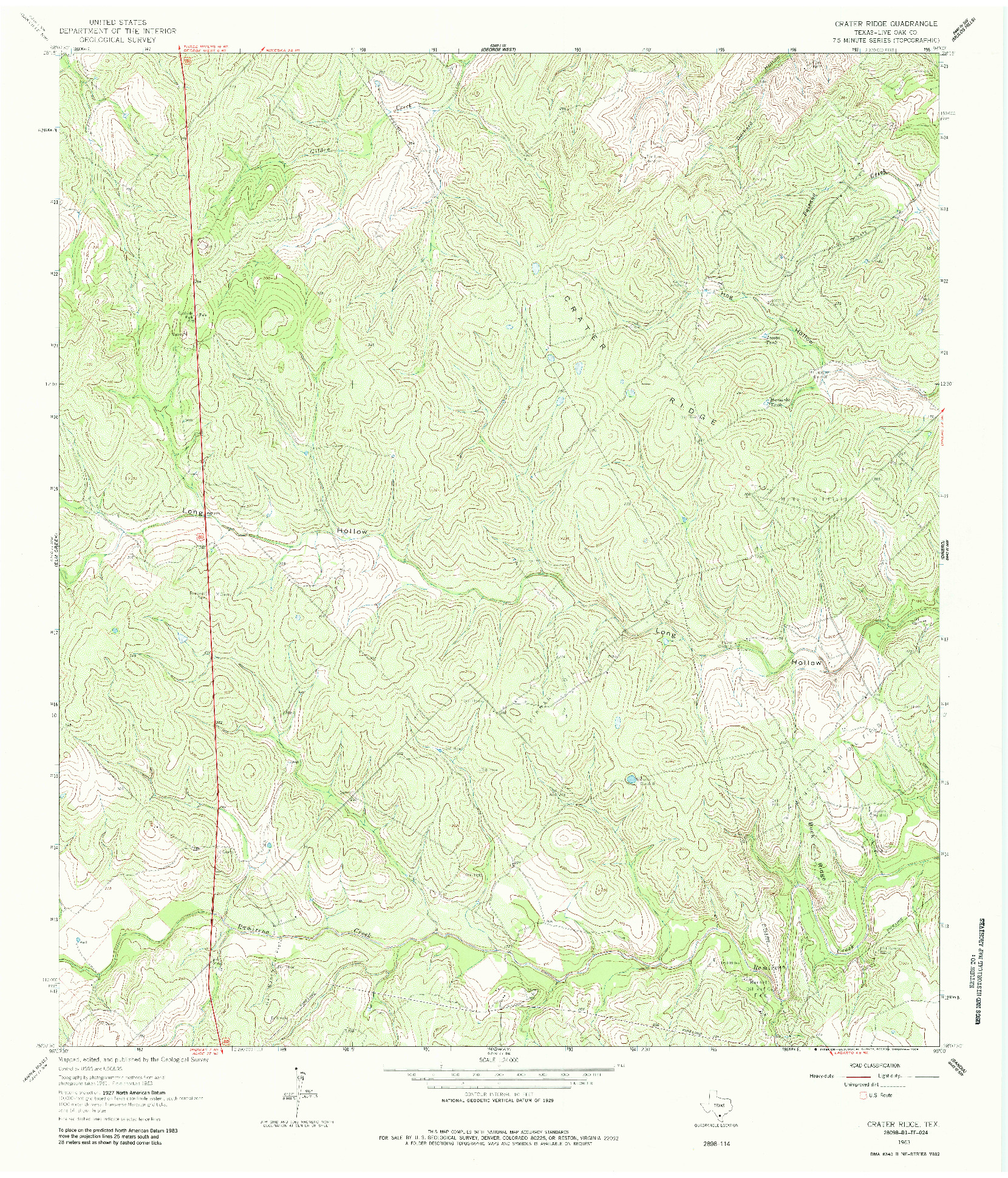 USGS 1:24000-SCALE QUADRANGLE FOR CRATER RIDGE, TX 1963