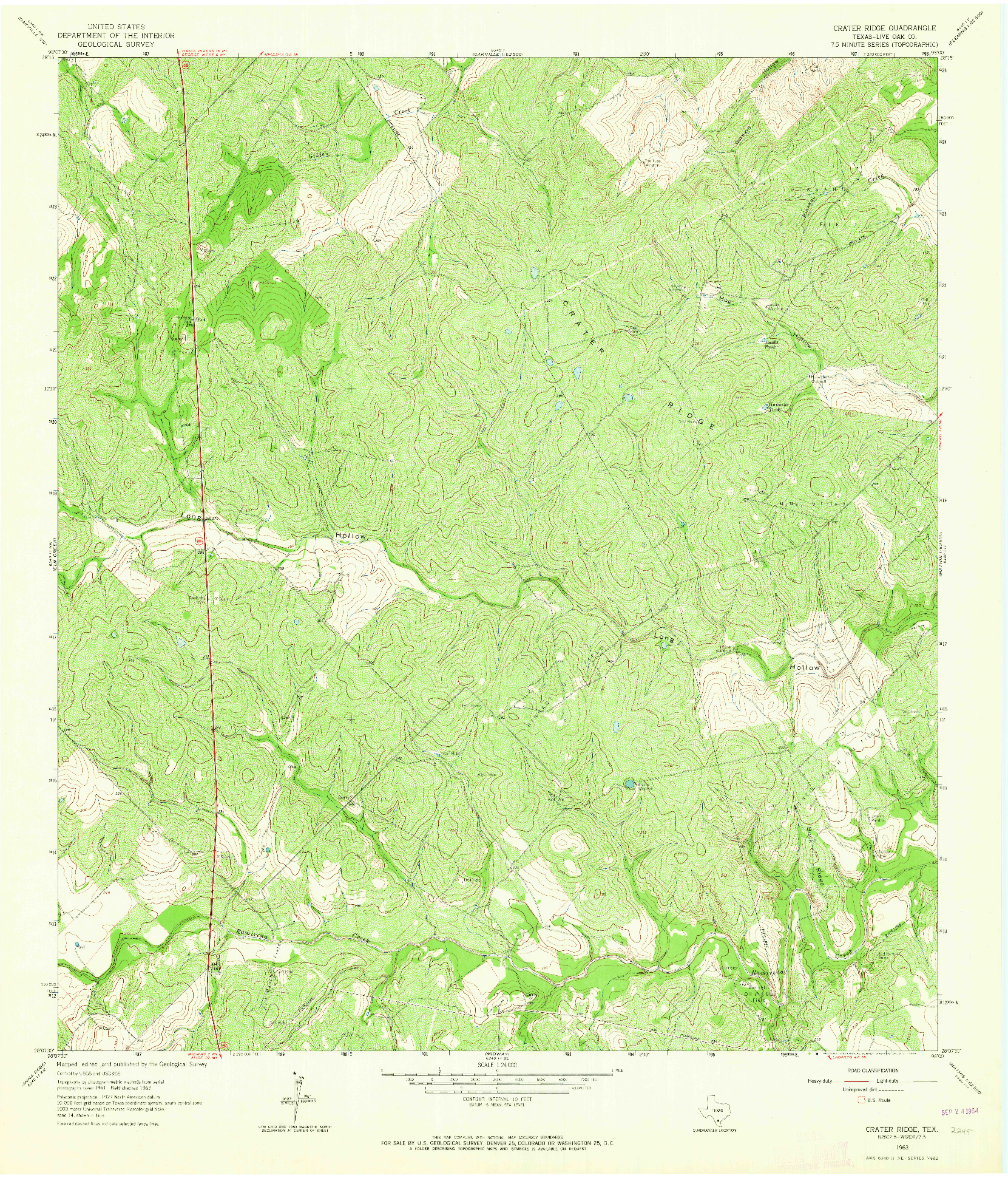 USGS 1:24000-SCALE QUADRANGLE FOR CRATER RIDGE, TX 1963