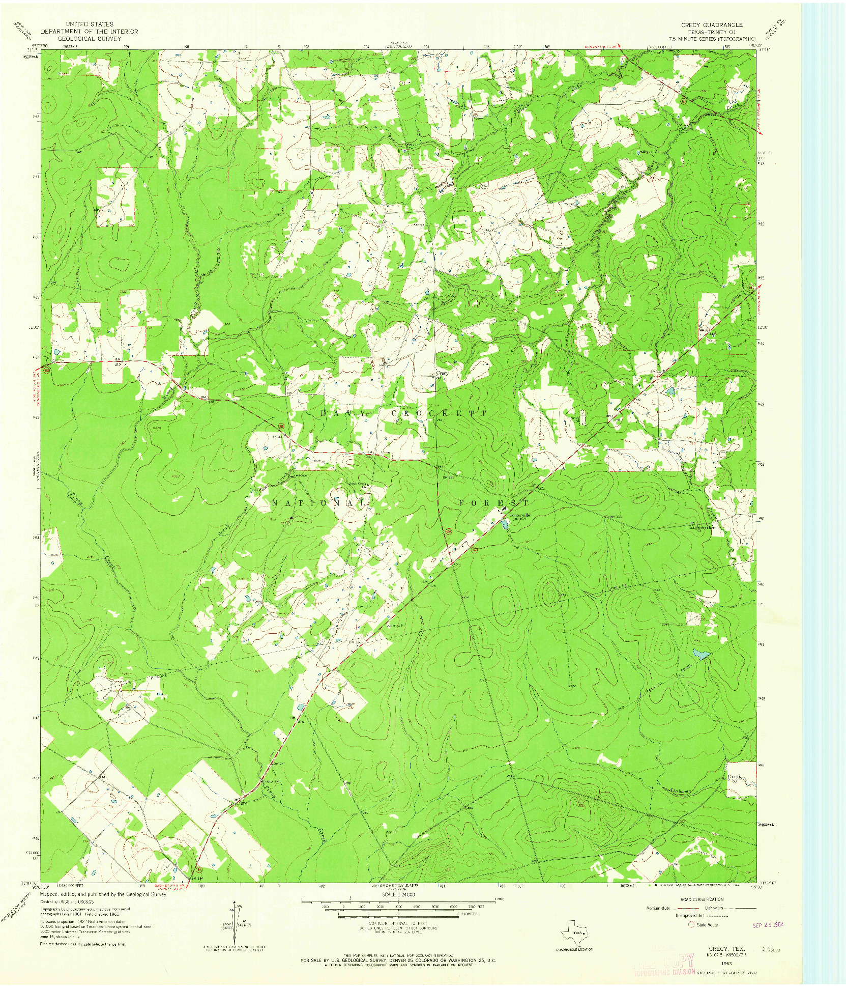 USGS 1:24000-SCALE QUADRANGLE FOR CRECY, TX 1963