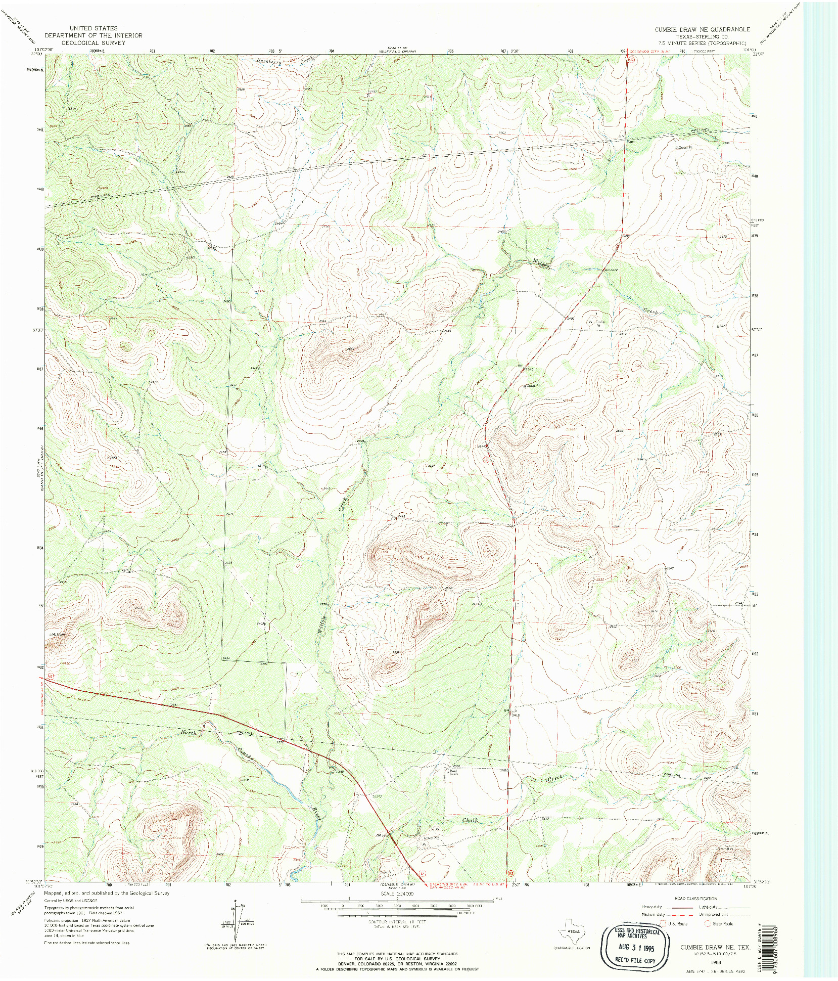 USGS 1:24000-SCALE QUADRANGLE FOR CUMBIE DRAW NE, TX 1963