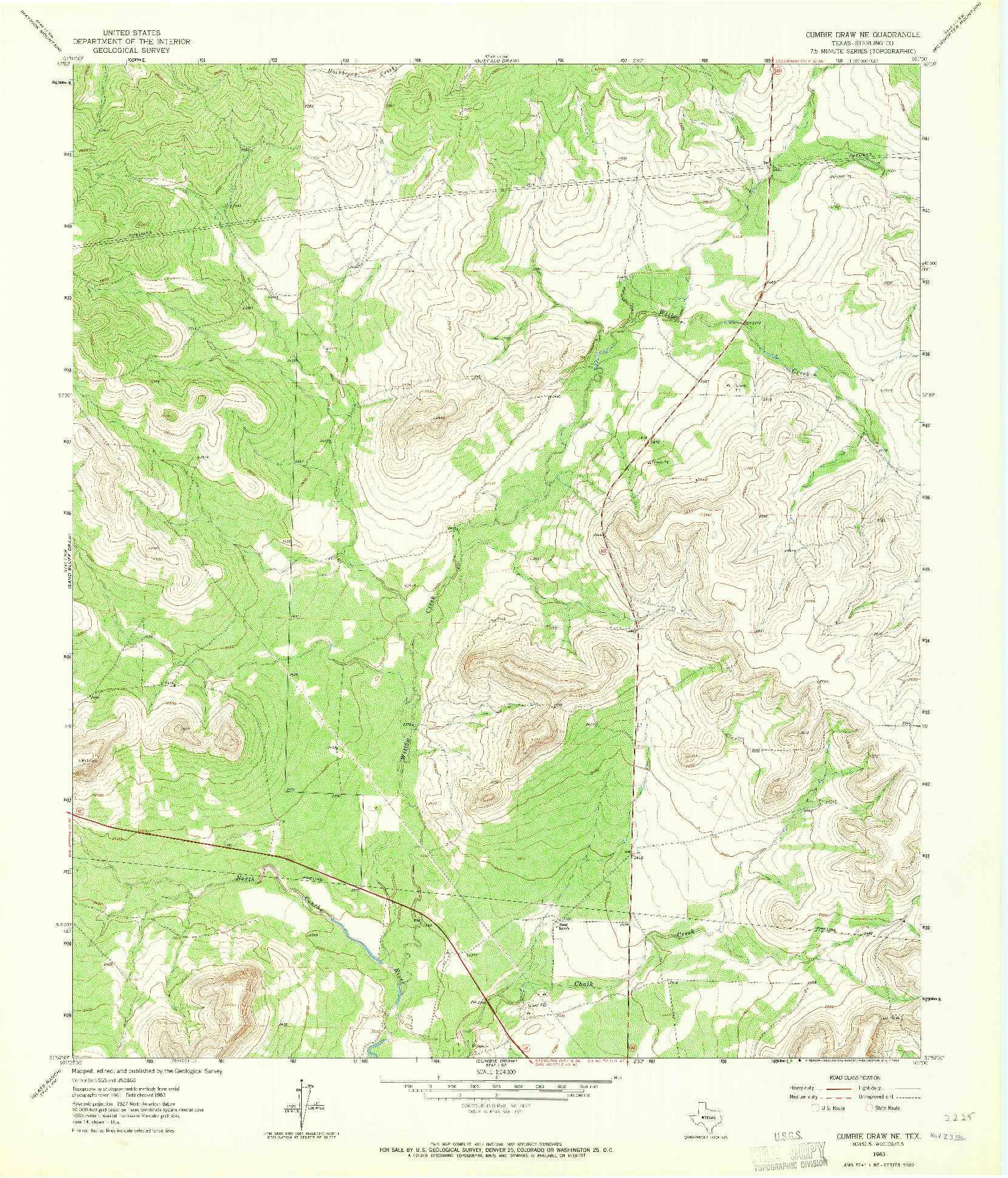 USGS 1:24000-SCALE QUADRANGLE FOR CUMBIE DRAW NE, TX 1963