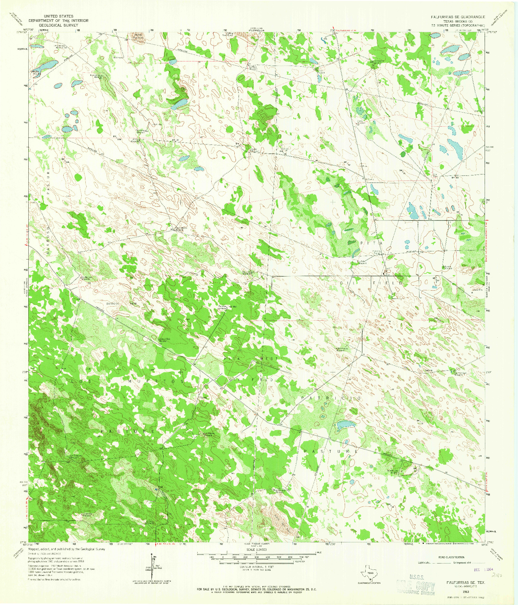 USGS 1:24000-SCALE QUADRANGLE FOR FALFURRIAS SE, TX 1963