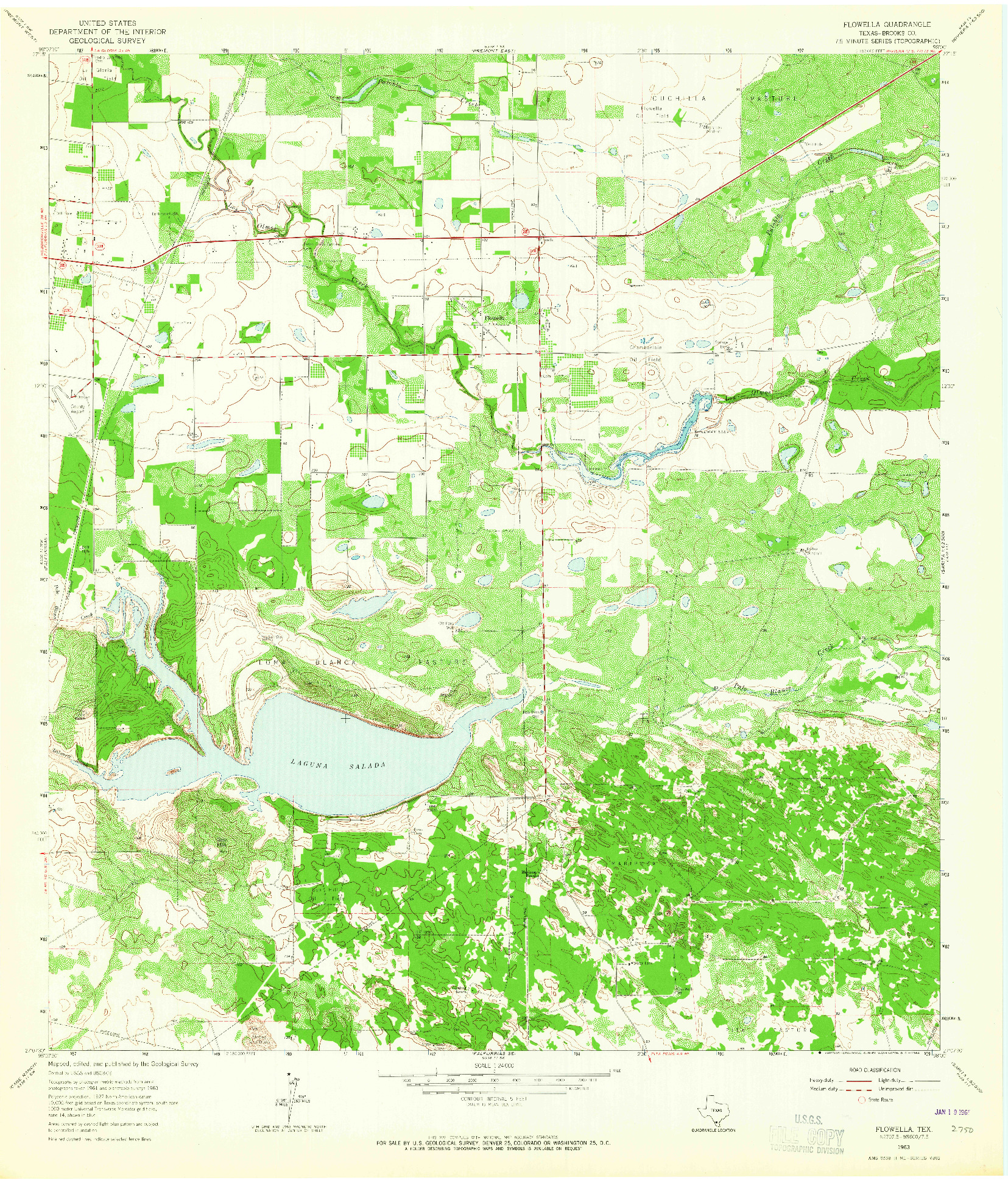 USGS 1:24000-SCALE QUADRANGLE FOR FLOWELLA, TX 1963