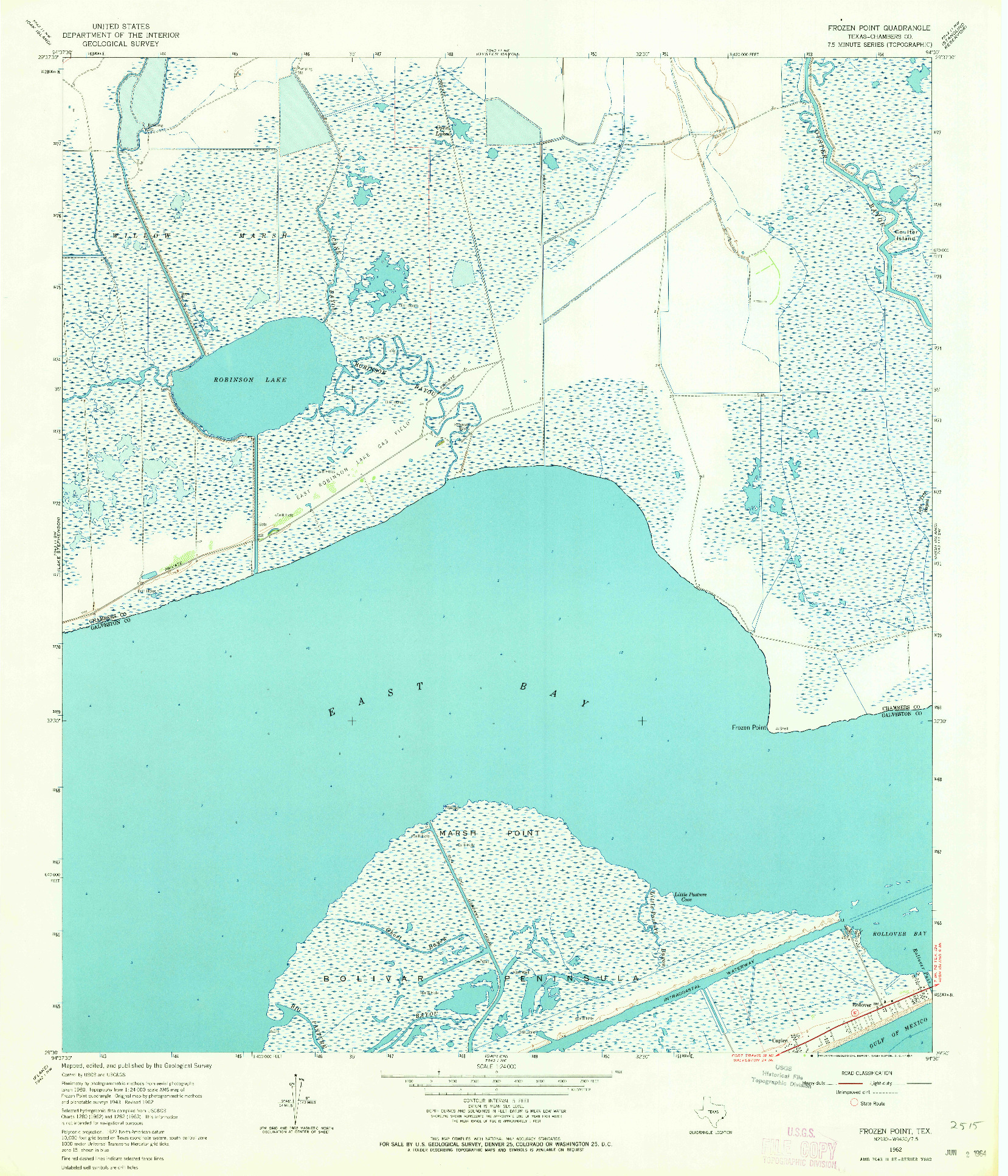 USGS 1:24000-SCALE QUADRANGLE FOR FROZEN POINT, TX 1962