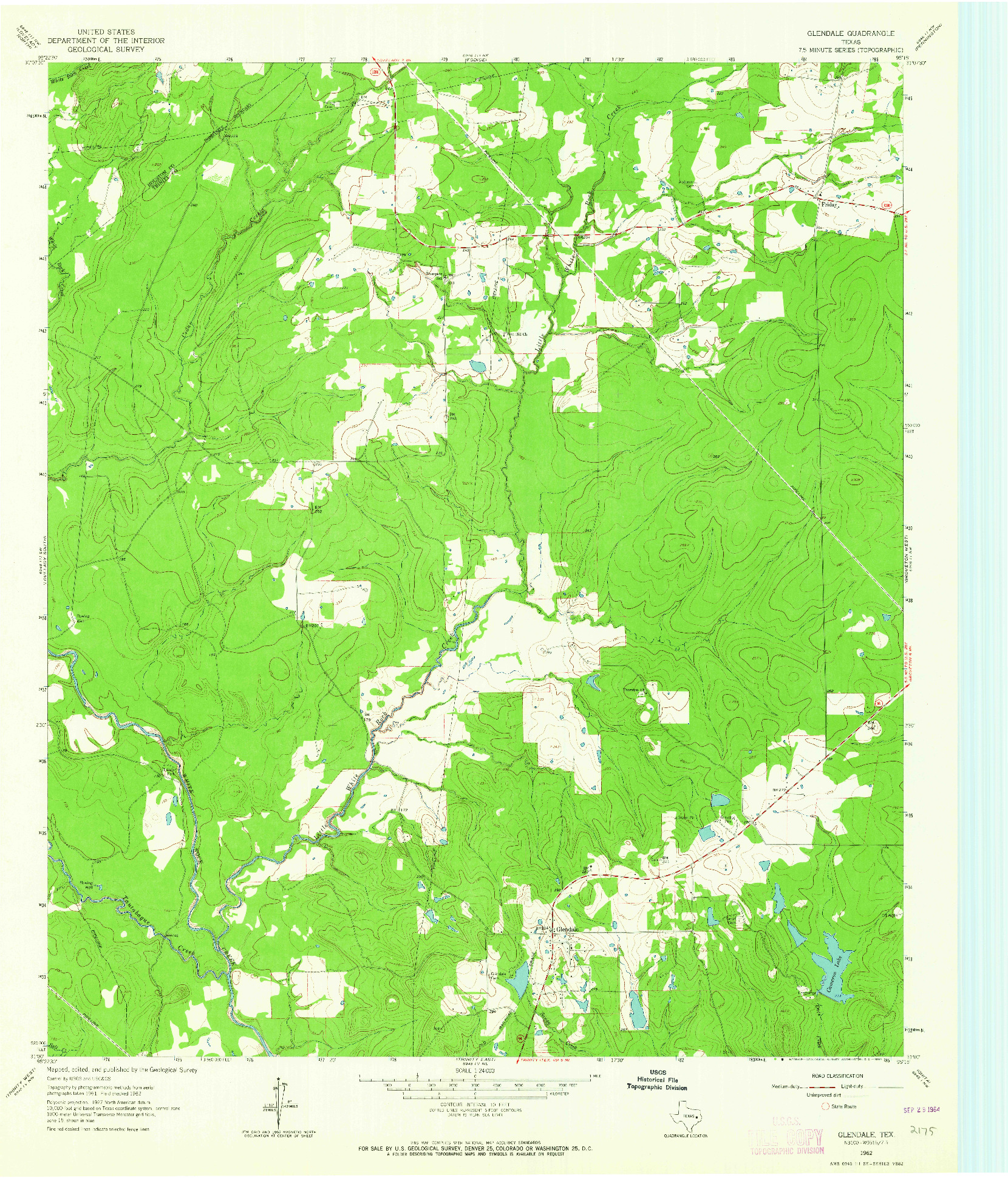 USGS 1:24000-SCALE QUADRANGLE FOR GLENDALE, TX 1962