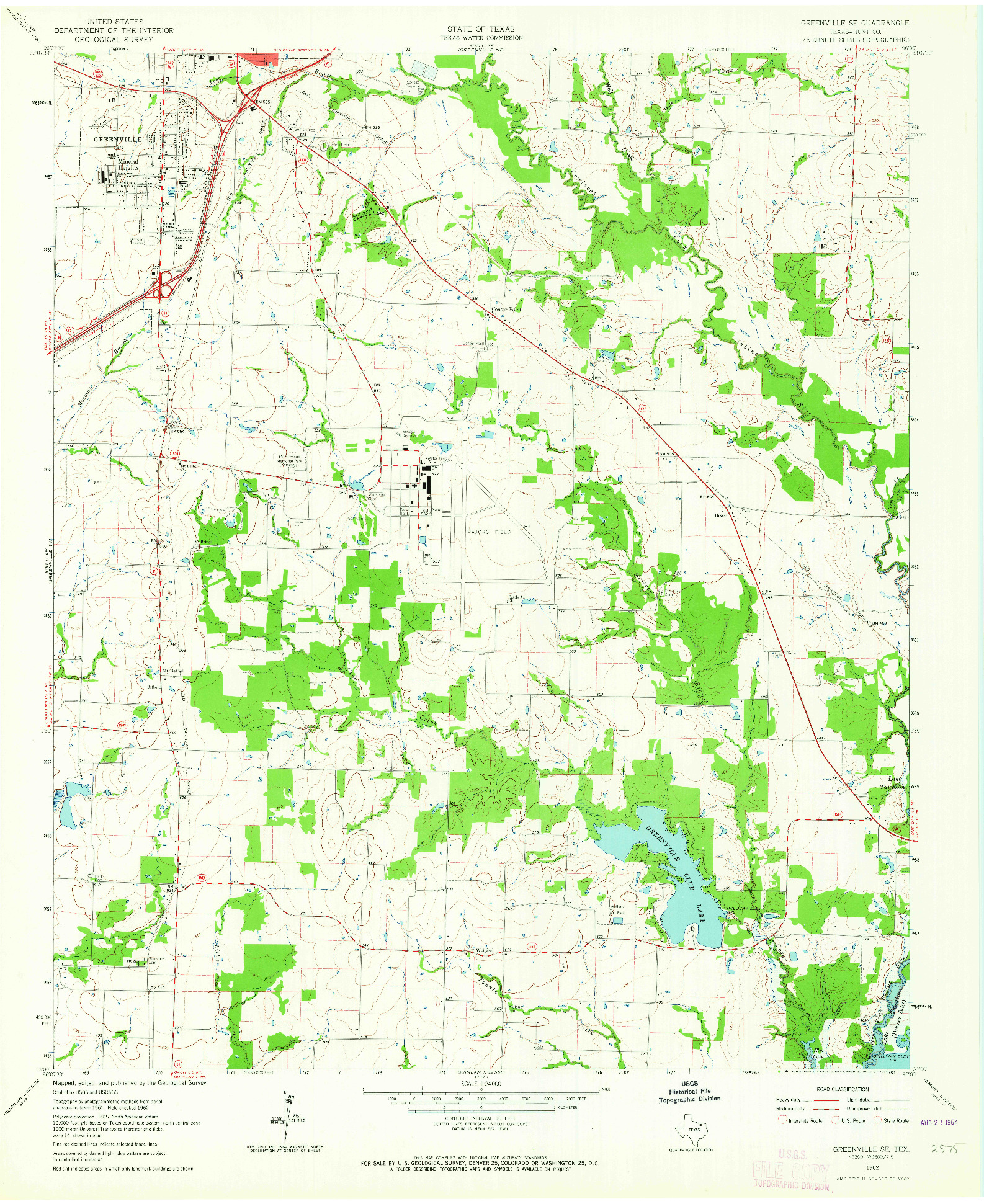 USGS 1:24000-SCALE QUADRANGLE FOR GREENVILLE SE, TX 1962