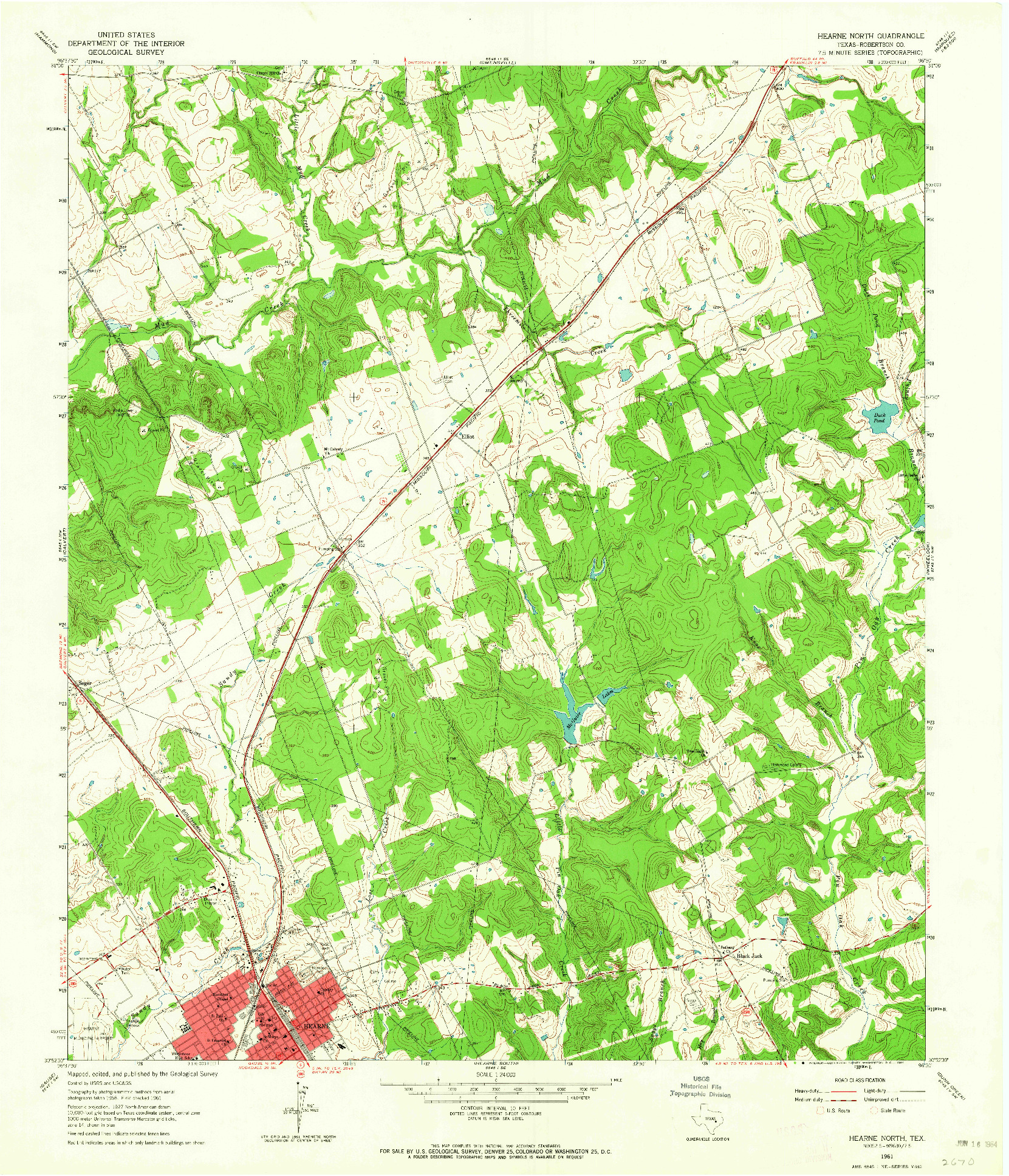 USGS 1:24000-SCALE QUADRANGLE FOR HEARNE NORTH, TX 1961