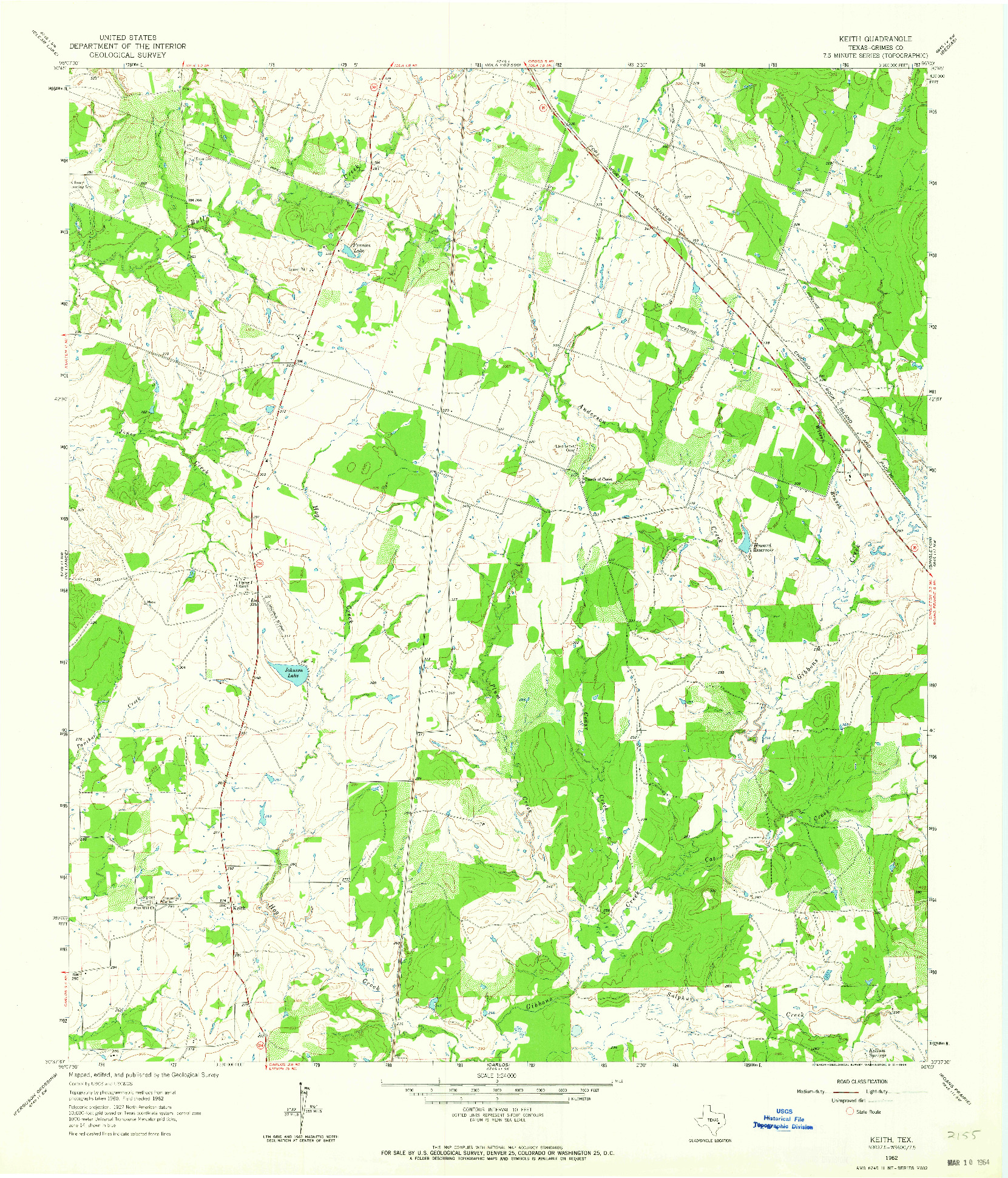 USGS 1:24000-SCALE QUADRANGLE FOR KEITH, TX 1962