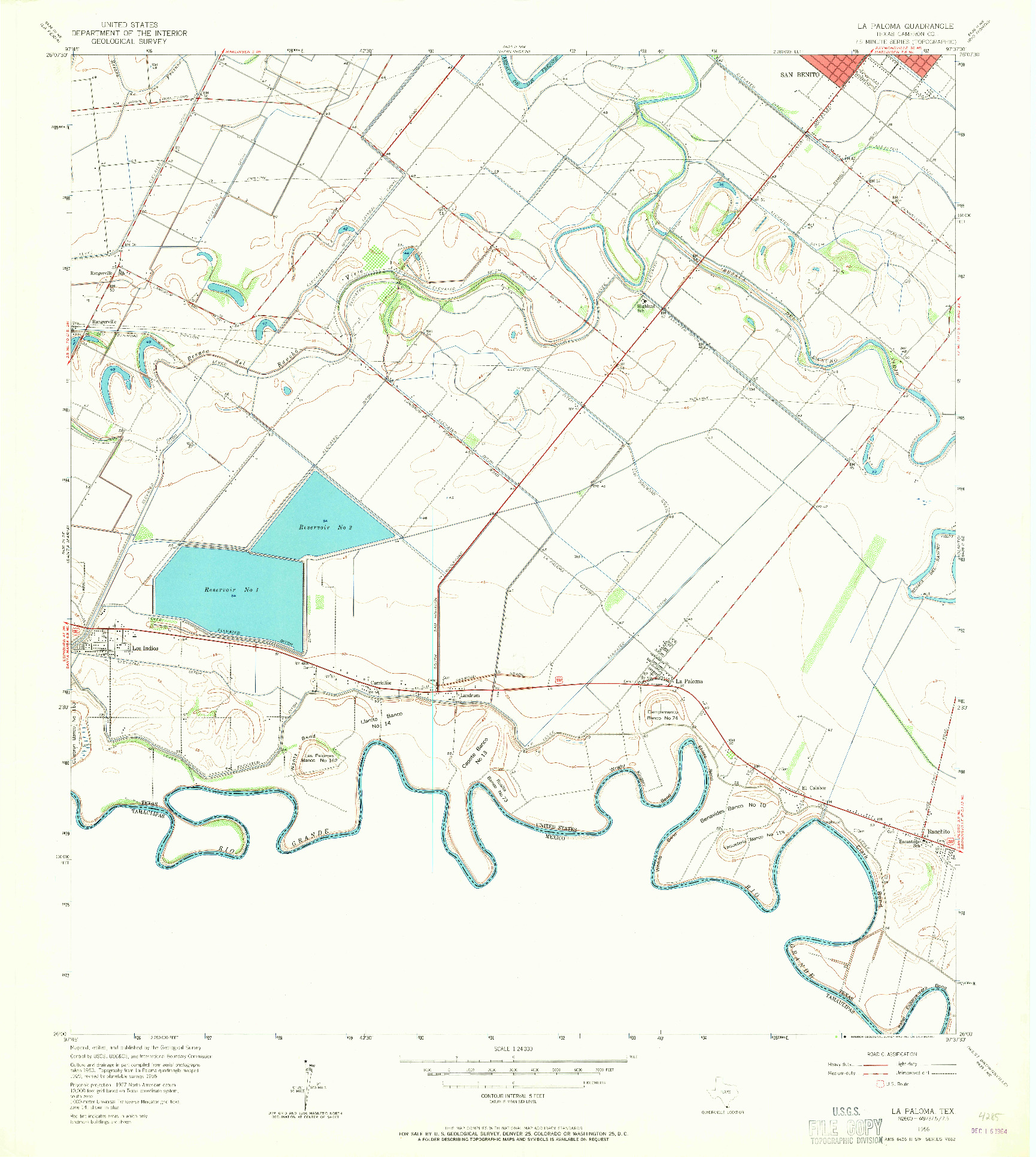 USGS 1:24000-SCALE QUADRANGLE FOR LA PALOMA, TX 1956