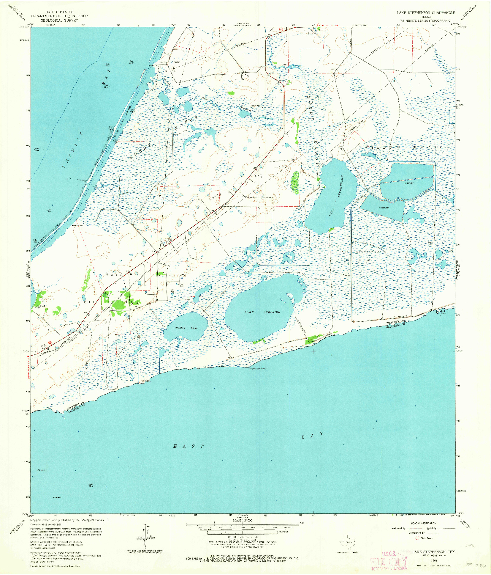 USGS 1:24000-SCALE QUADRANGLE FOR LAKE STEPHENSON, TX 1961