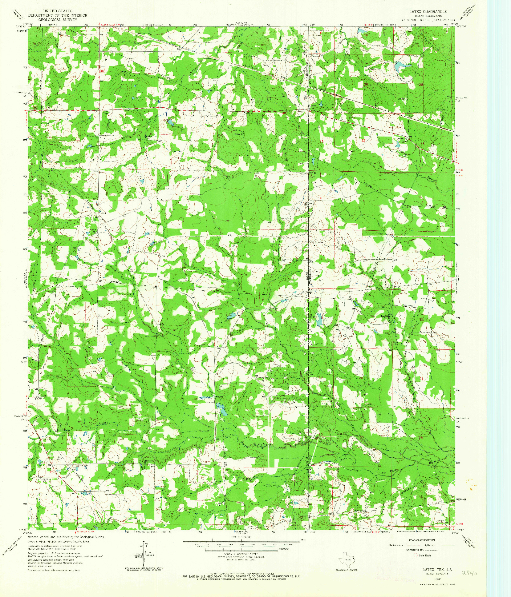 USGS 1:24000-SCALE QUADRANGLE FOR LATEX, TX 1962