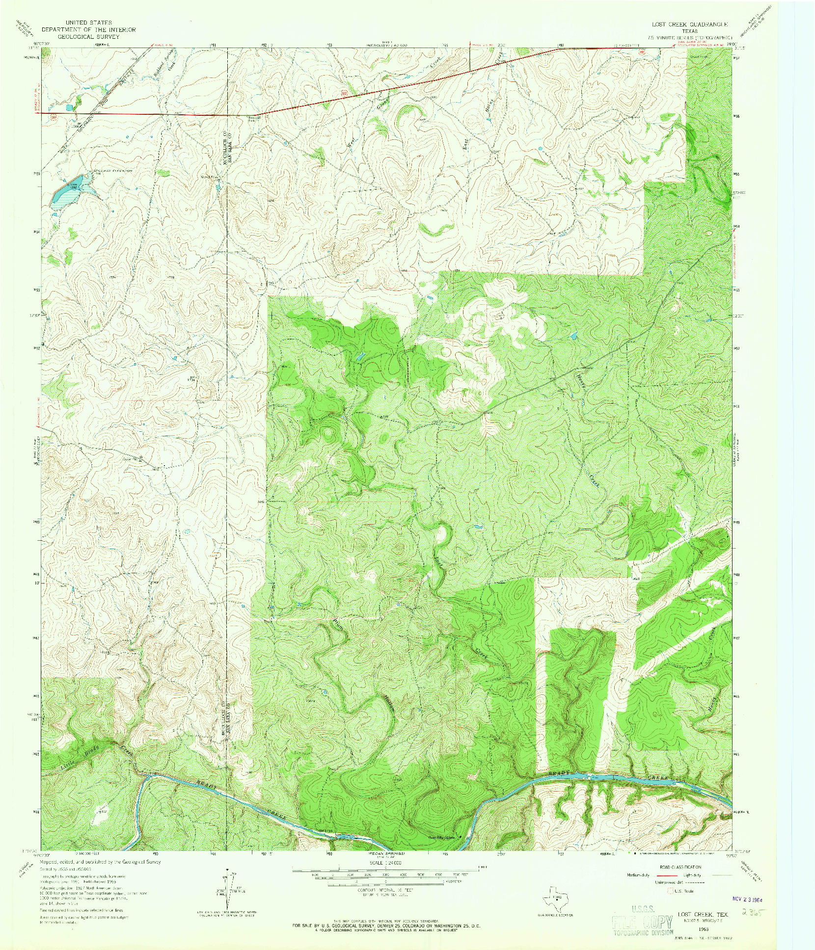 USGS 1:24000-SCALE QUADRANGLE FOR LOST CREEK, TX 1963