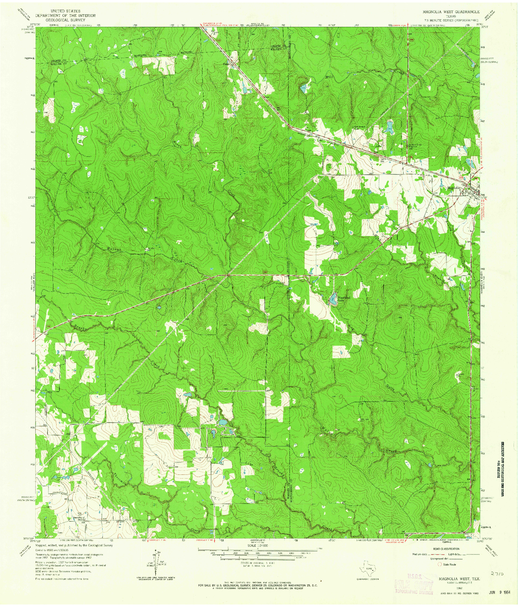 USGS 1:24000-SCALE QUADRANGLE FOR MAGNOLIA WEST, TX 1962