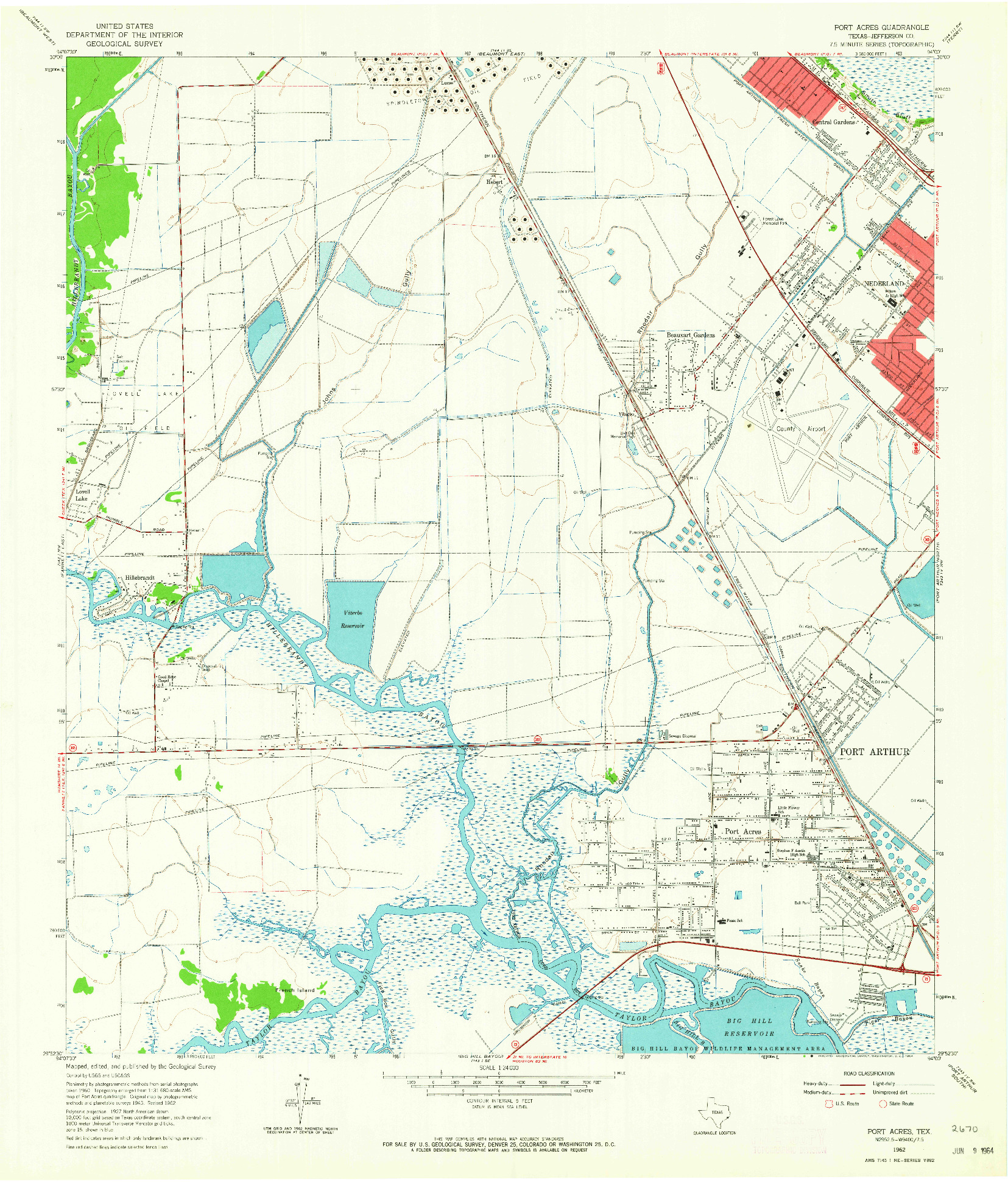 USGS 1:24000-SCALE QUADRANGLE FOR PORT ACRES, TX 1962