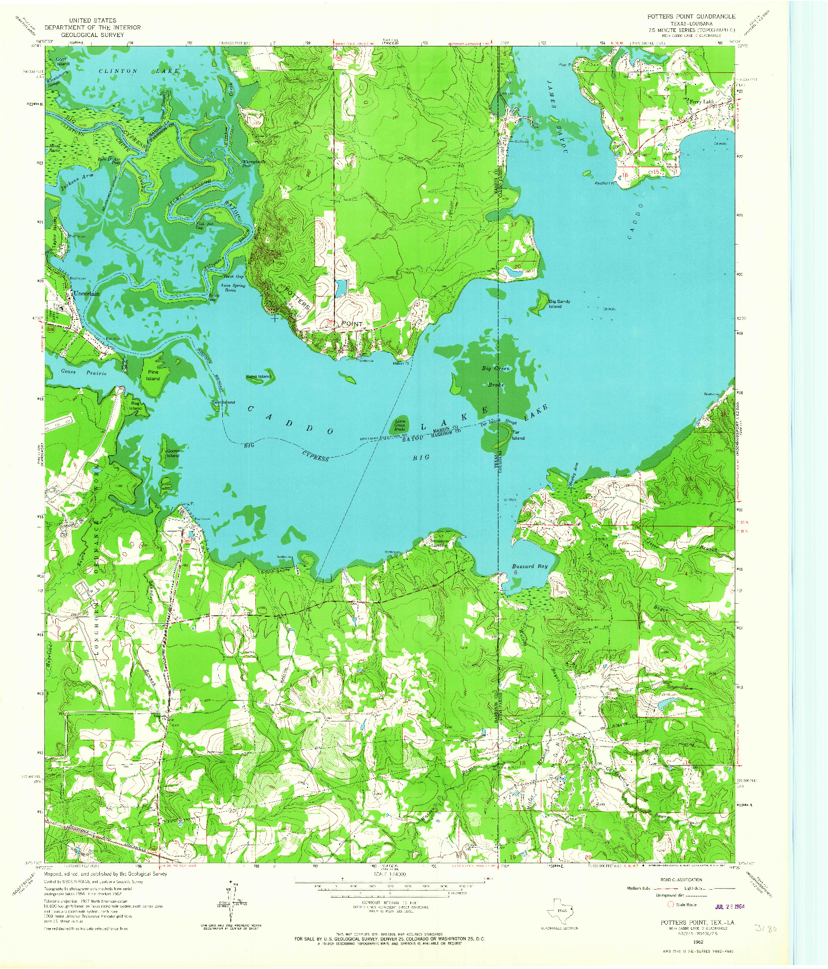 USGS 1:24000-SCALE QUADRANGLE FOR POTTERS POINT, TX 1962