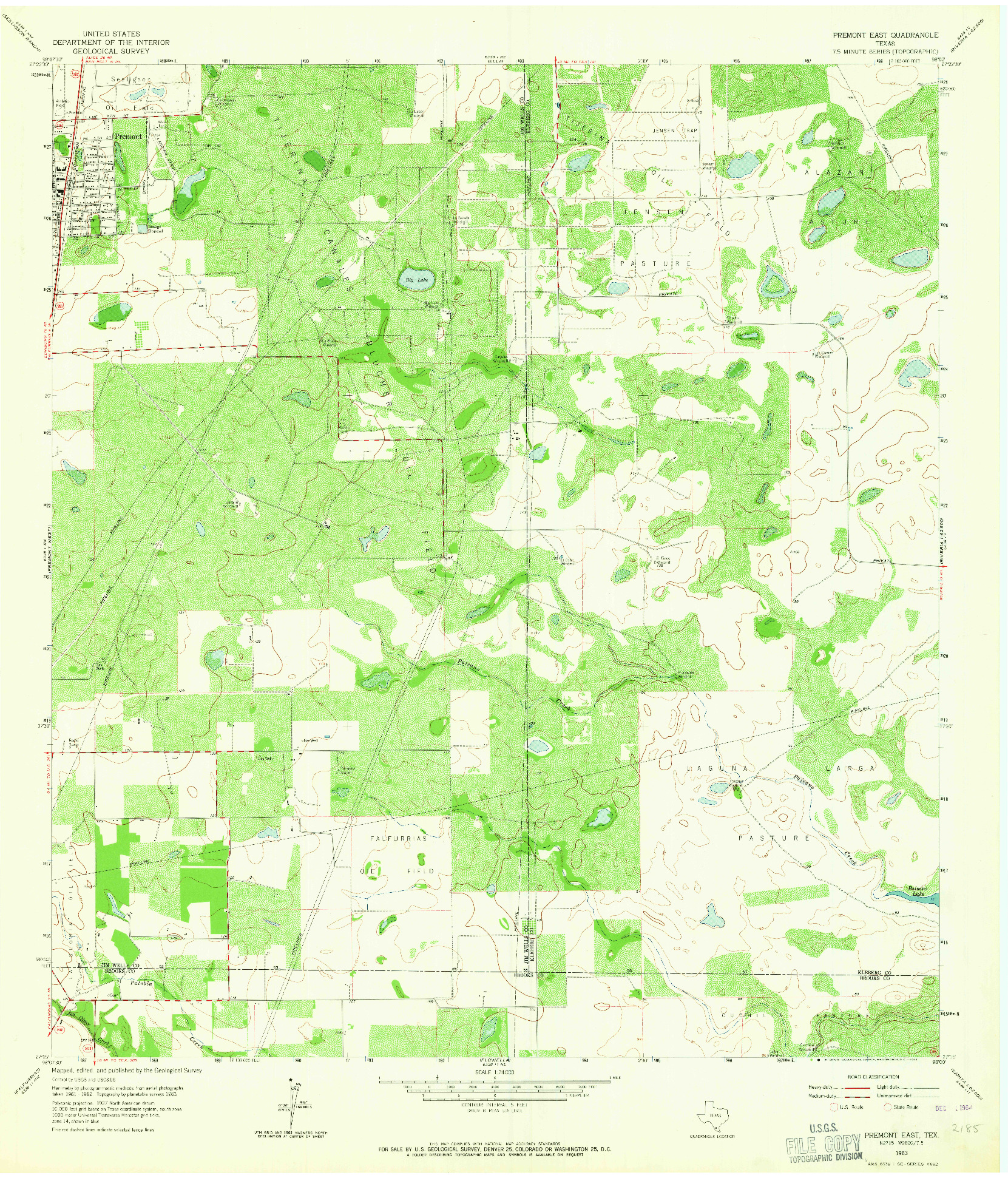 USGS 1:24000-SCALE QUADRANGLE FOR PREMONT EAST, TX 1963