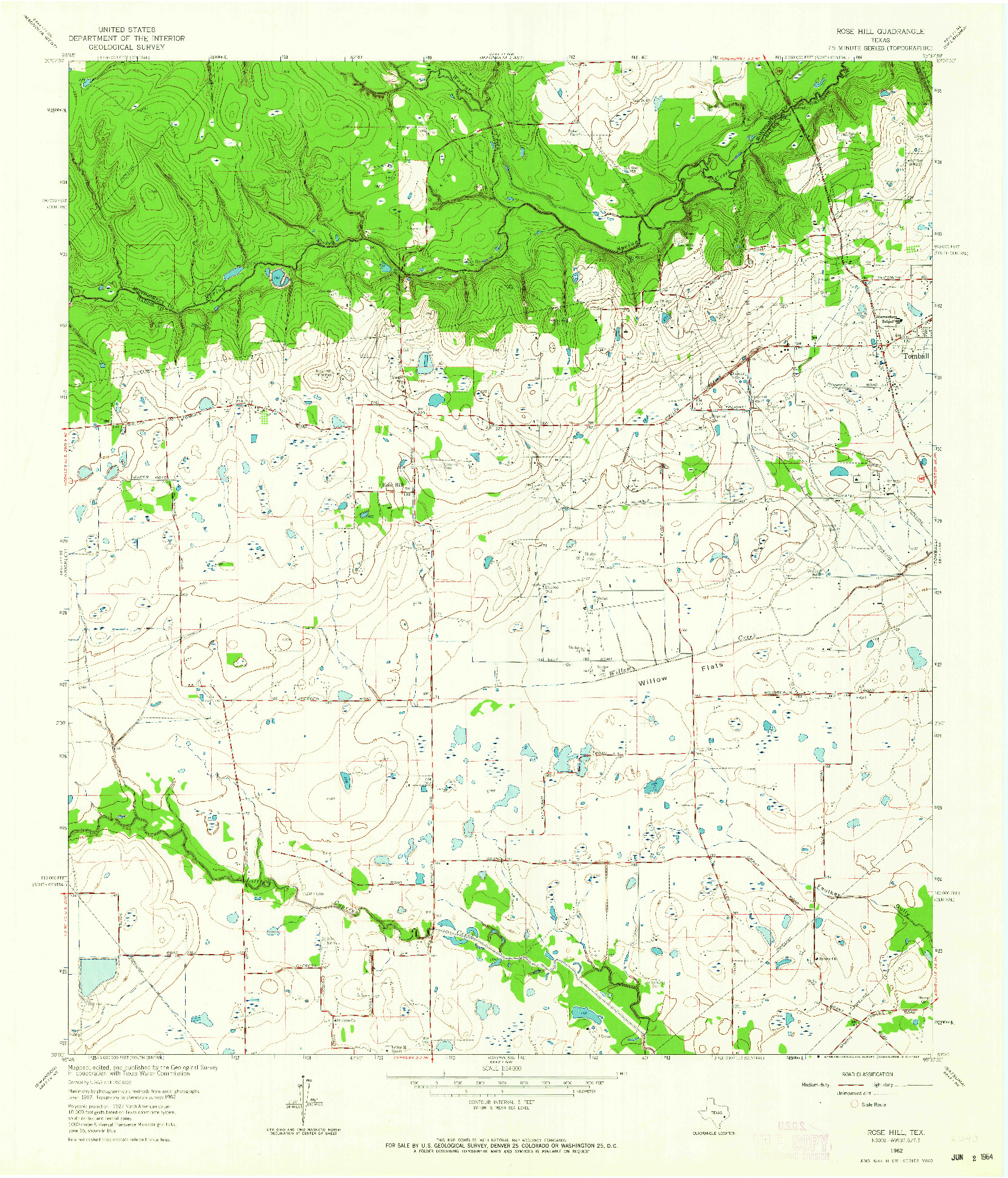 USGS 1:24000-SCALE QUADRANGLE FOR ROSE HILL, TX 1962