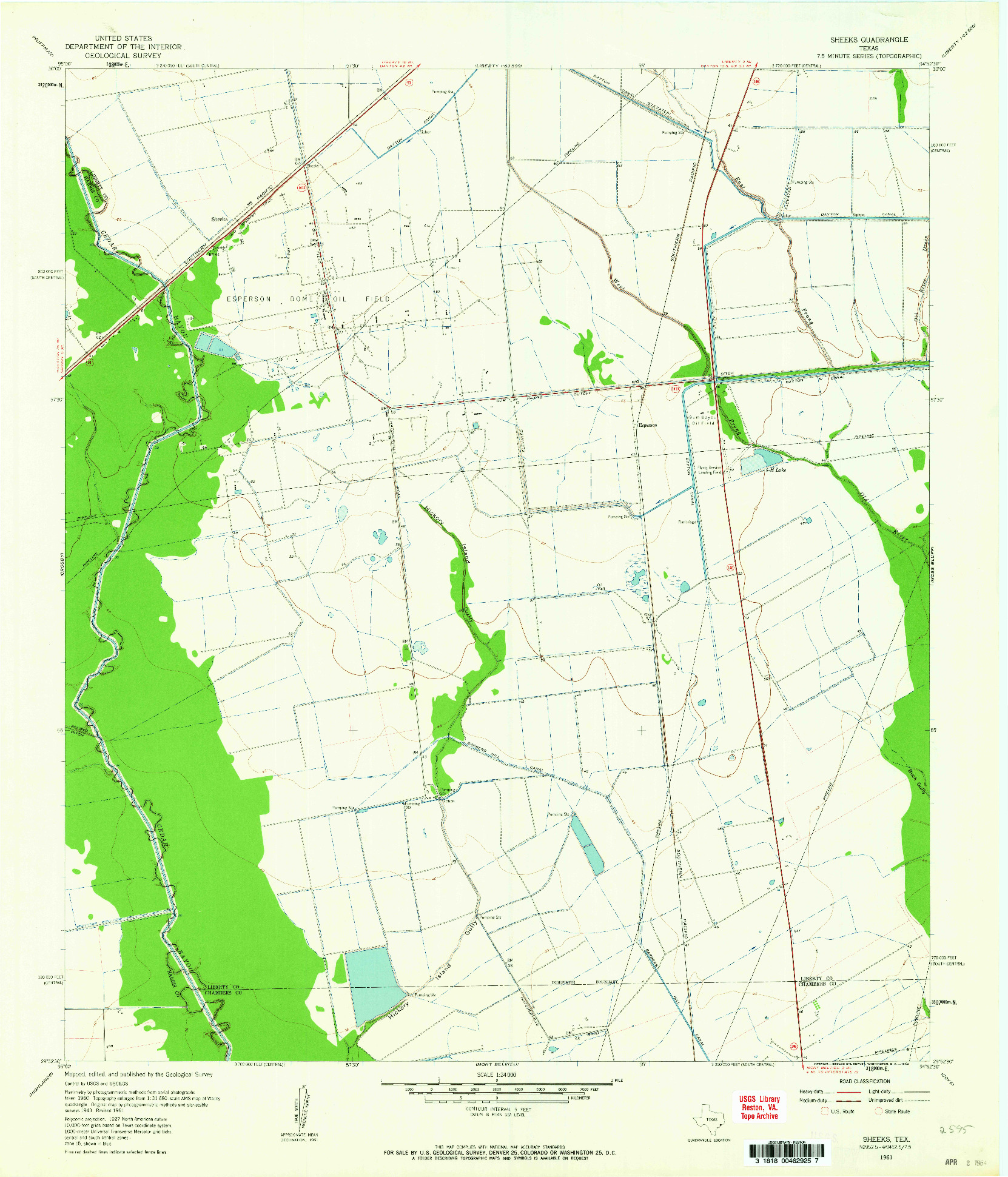 USGS 1:24000-SCALE QUADRANGLE FOR SHEEKS, TX 1961