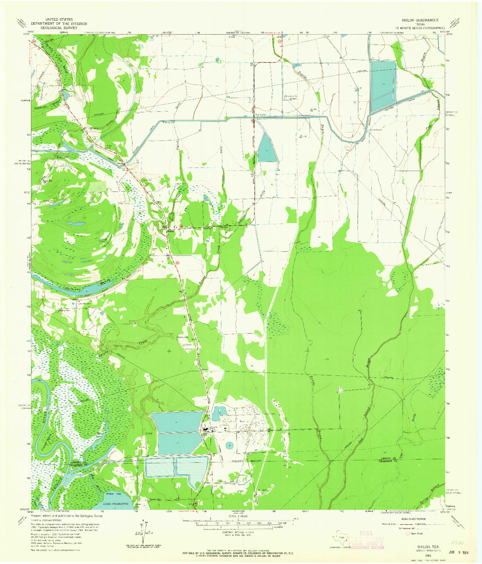 USGS 1:24000-SCALE QUADRANGLE FOR SHILOH, TX 1961